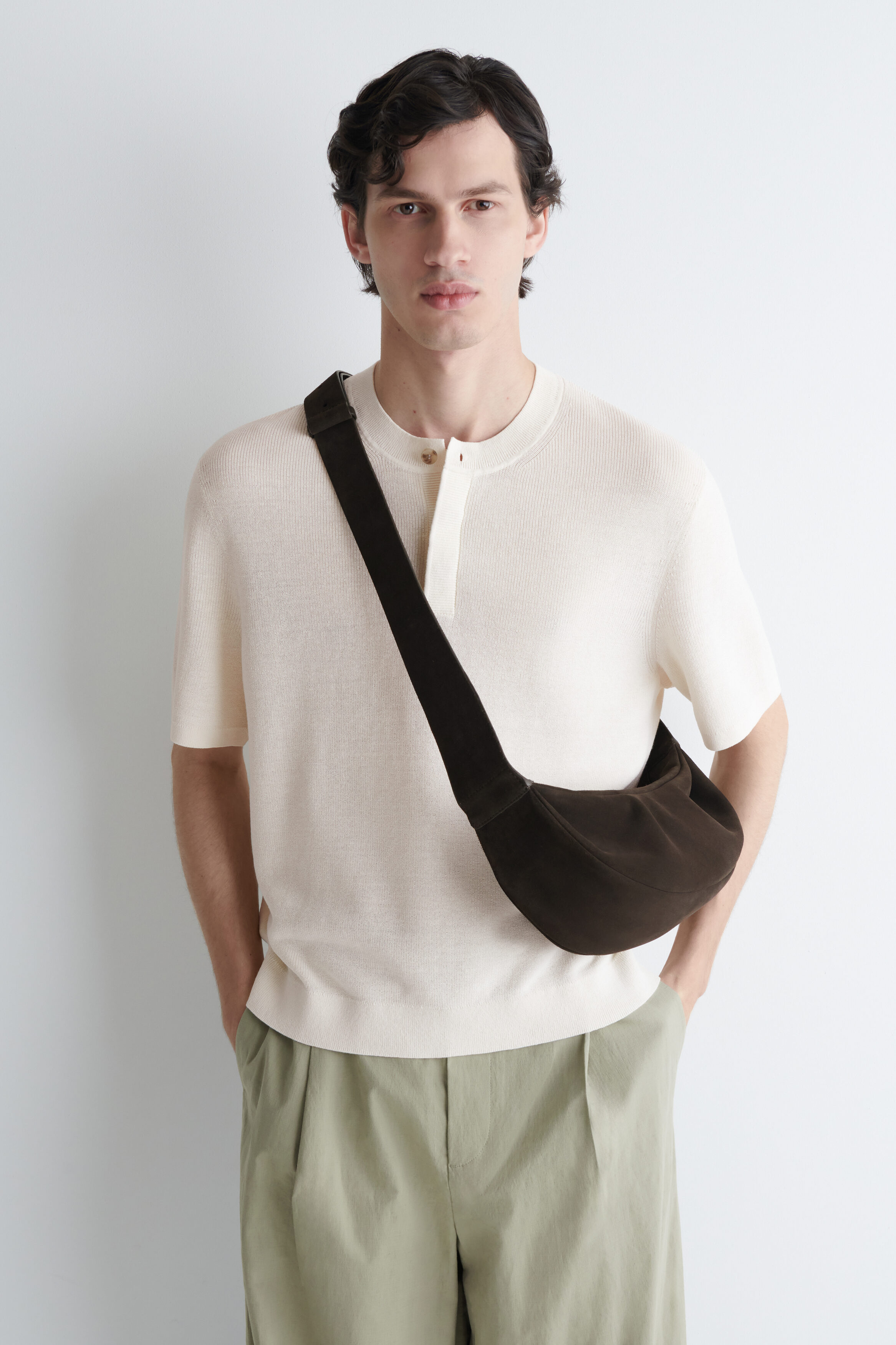 SWING CROSSBODY BAG - SPLIT SUEDE - DARK BROWN | COS US