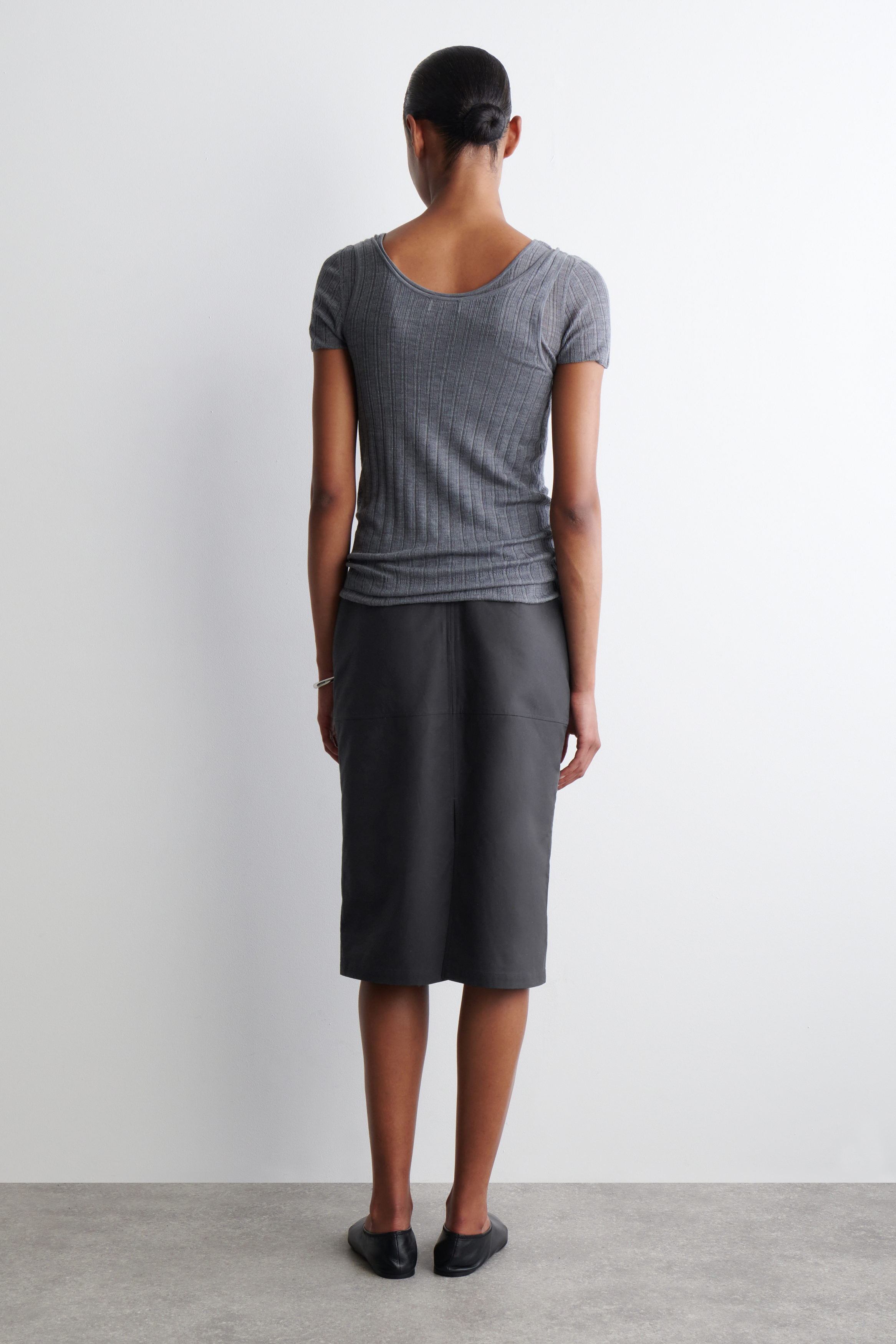 スカート GREY COTTON SKIRT COTTON PENCIL SKIRT - GREY | COS