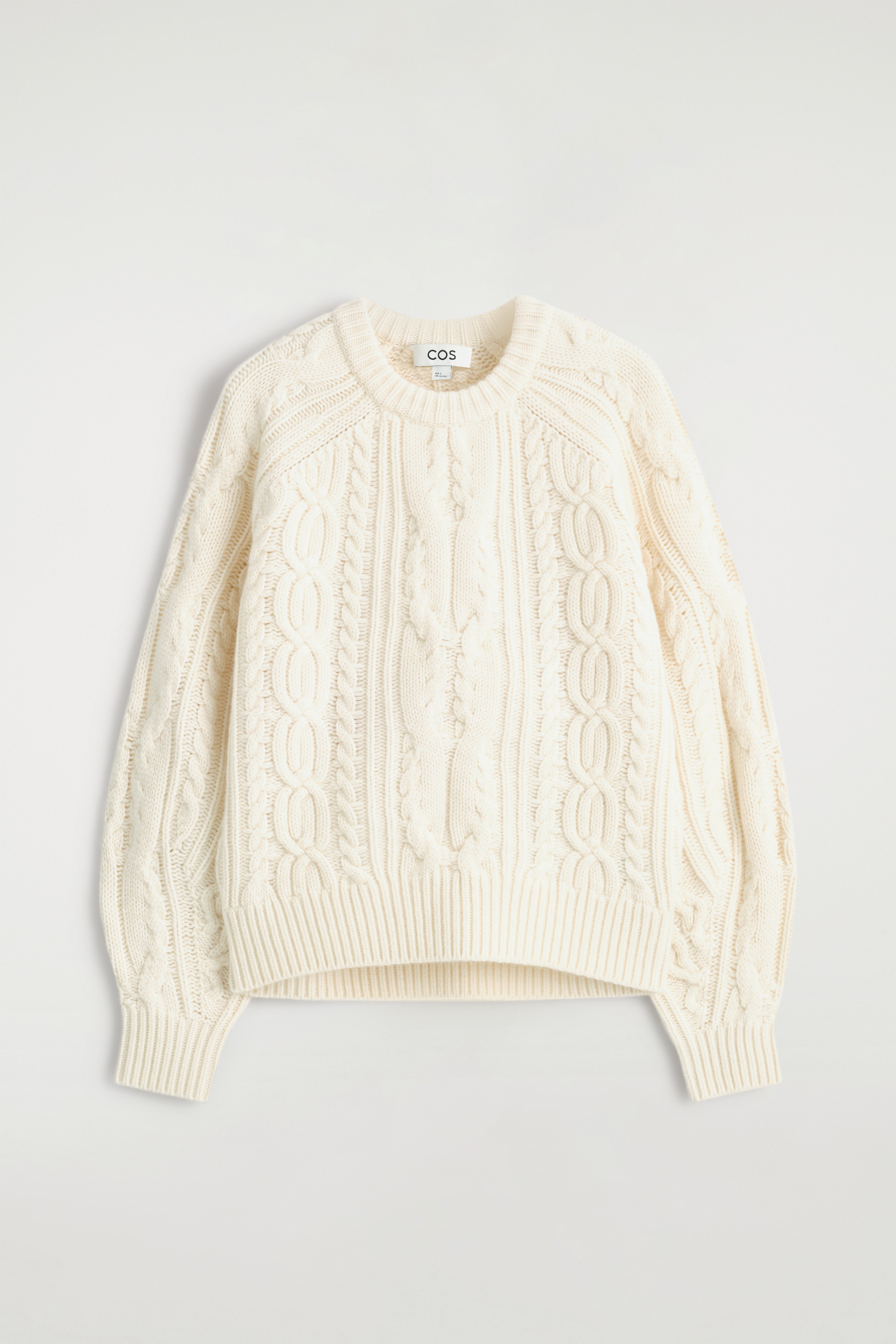 CABLE-KNIT WOOL-CASHMERE JUMPER - CREAM/RED