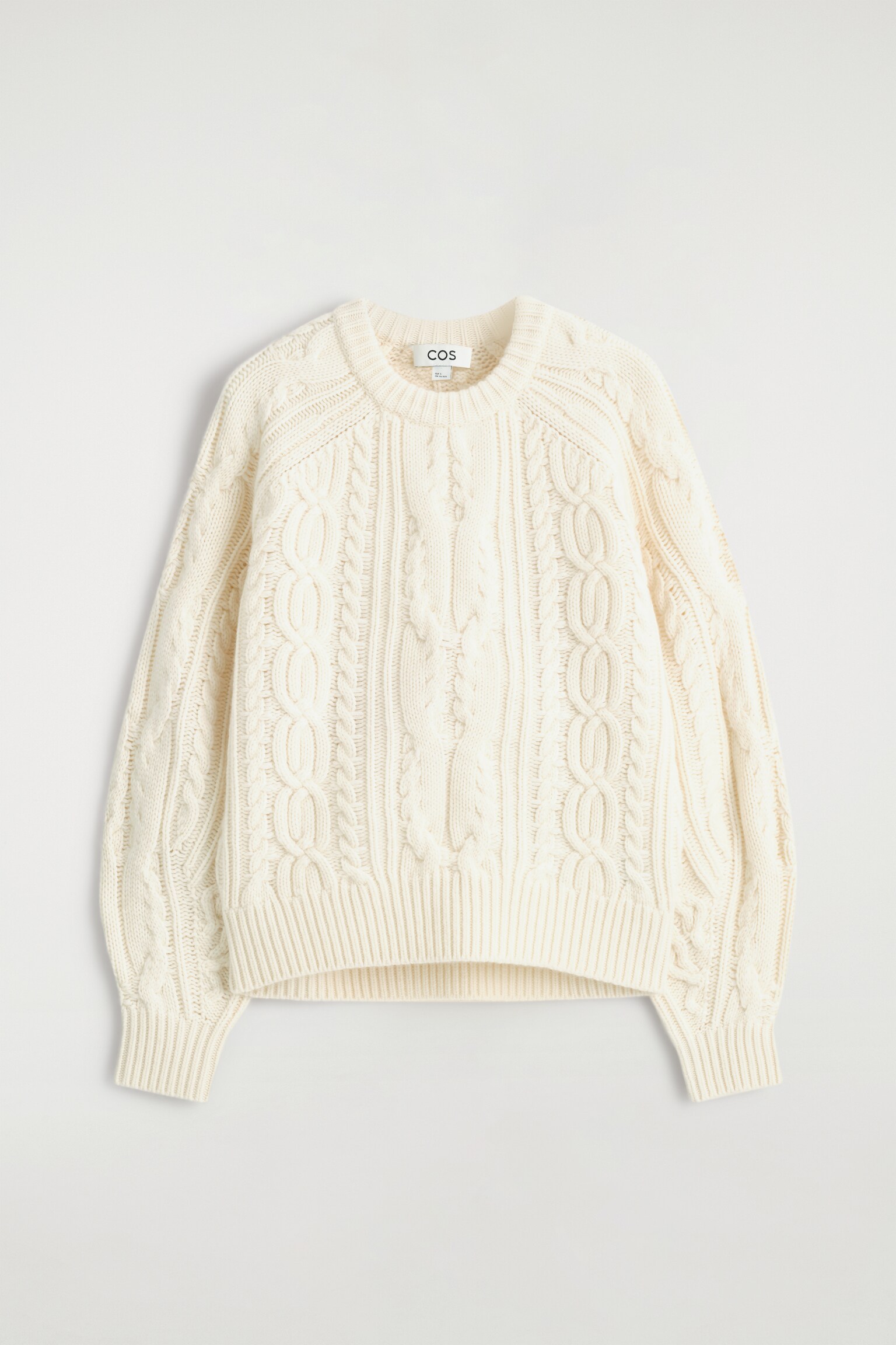 CABLE-KNIT WOOL-CASHMERE JUMPER - CREAM/RED - 2