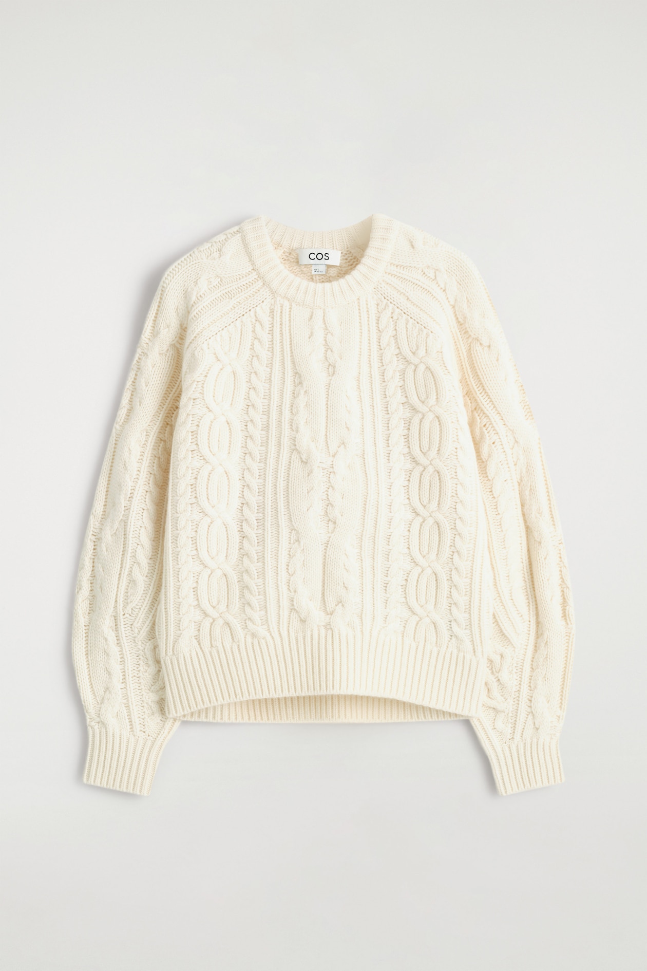 CABLE-KNIT WOOL-CASHMERE JUMPER — CREAM