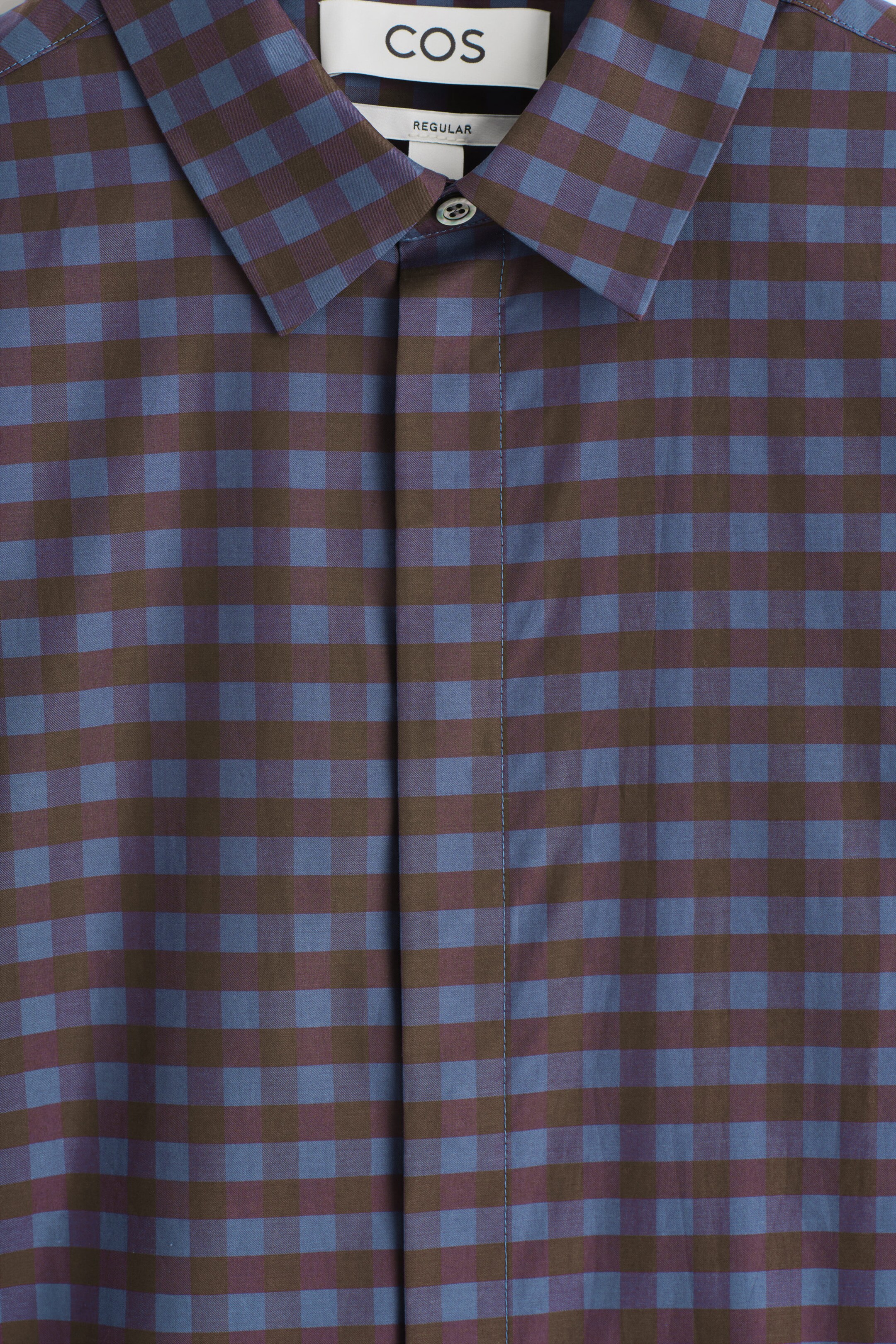 Cromoncent Camicia Uomo Estiva Maniche Corte A Quadri Buffalo In Misto Cotone E Lino - Viola