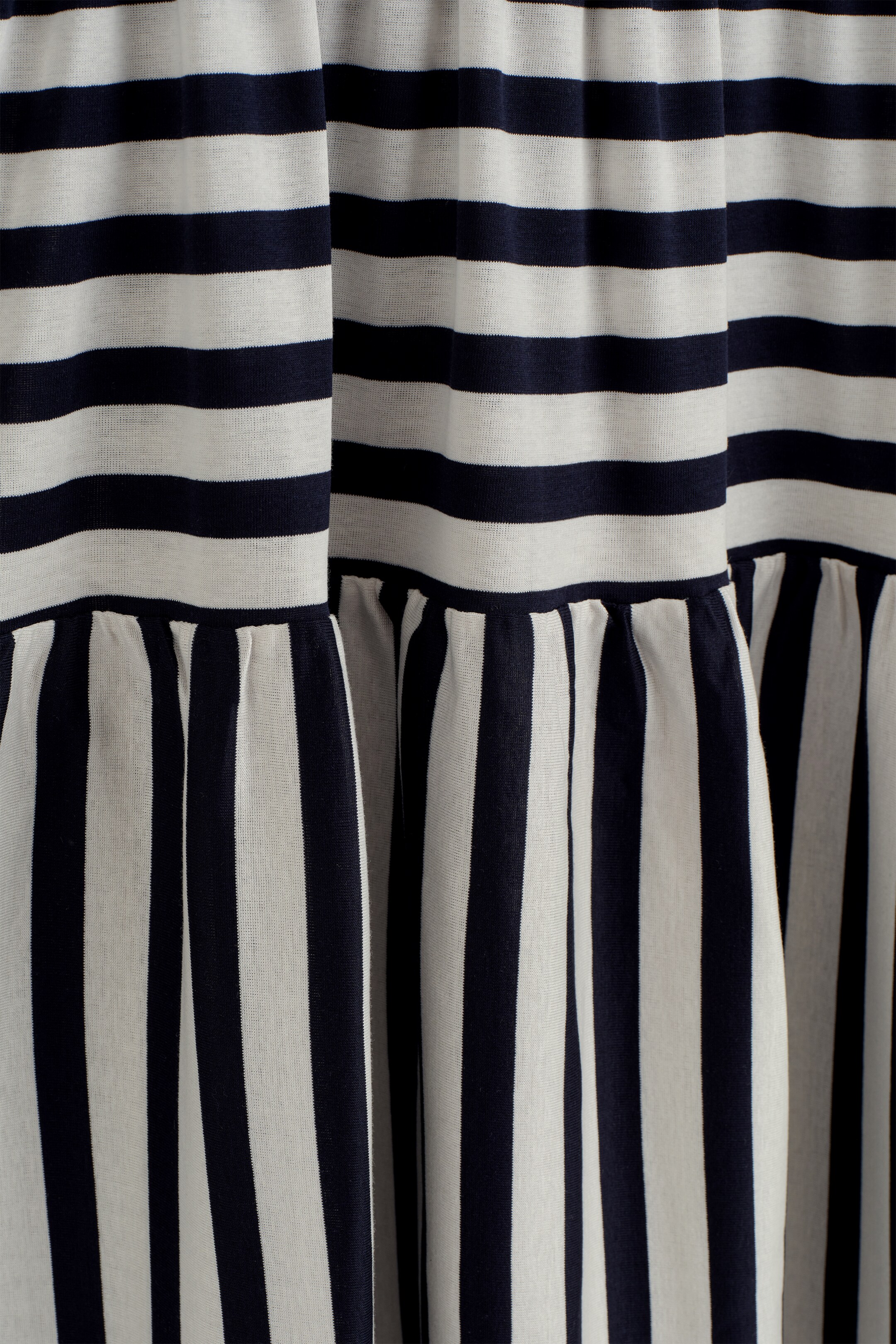 View larger image: BOAT-NECK GATHERED MIDI DRESS - NAVY / WHITE / STRIPED - Ladies | H&M GB 7