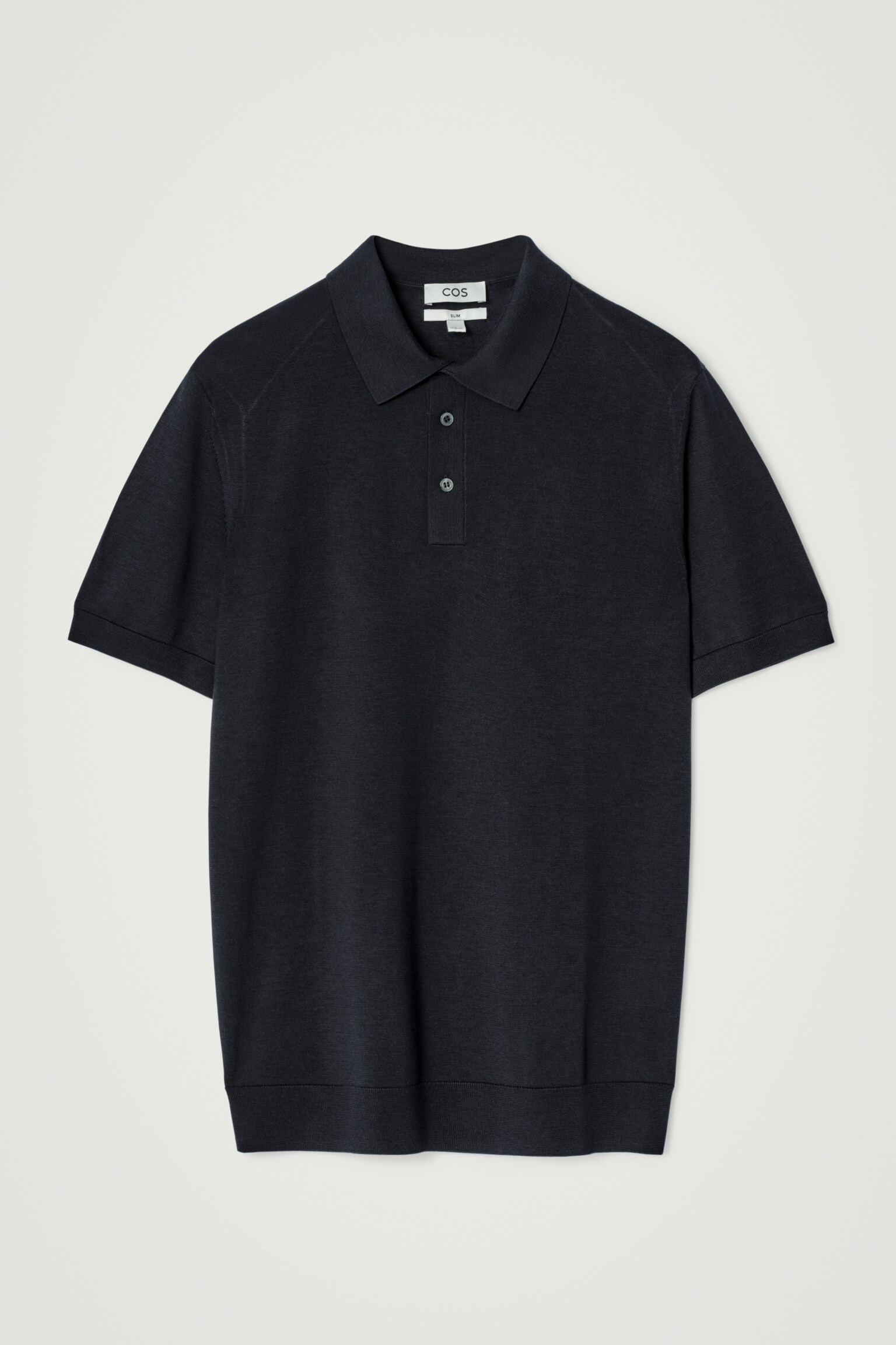 SCHMAL GESCHNITTENES POLOSHIRT AUS SEIDENSTRICK - NAVYBLAU/SCHWARZ - 2