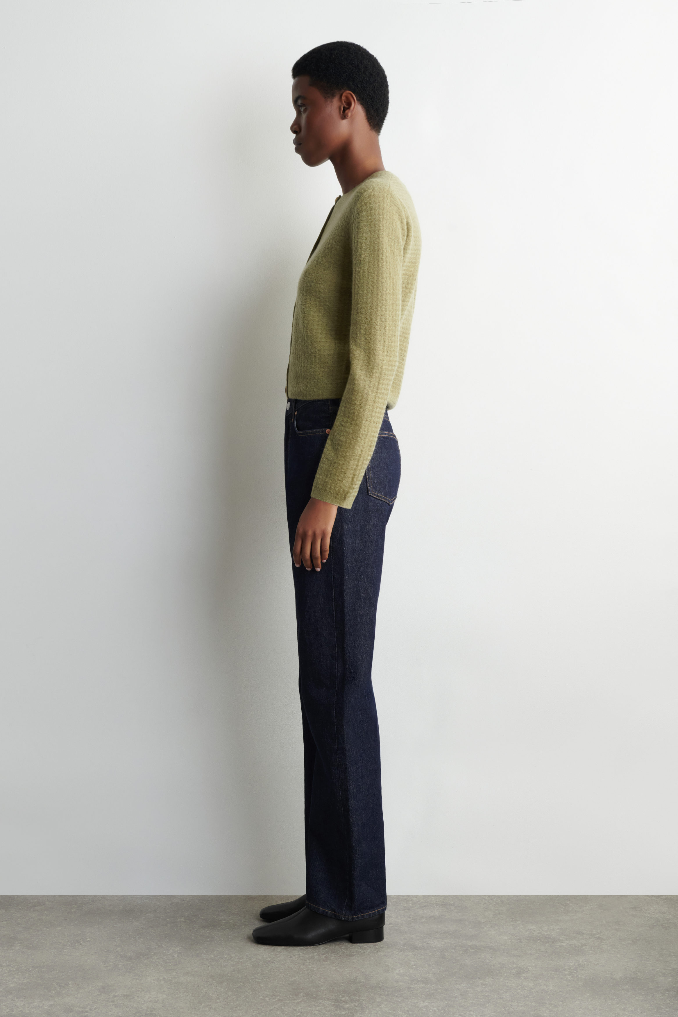 ZIGZAG-KNIT MOHAIR-BLEND CARDIGAN - GREEN | COS US