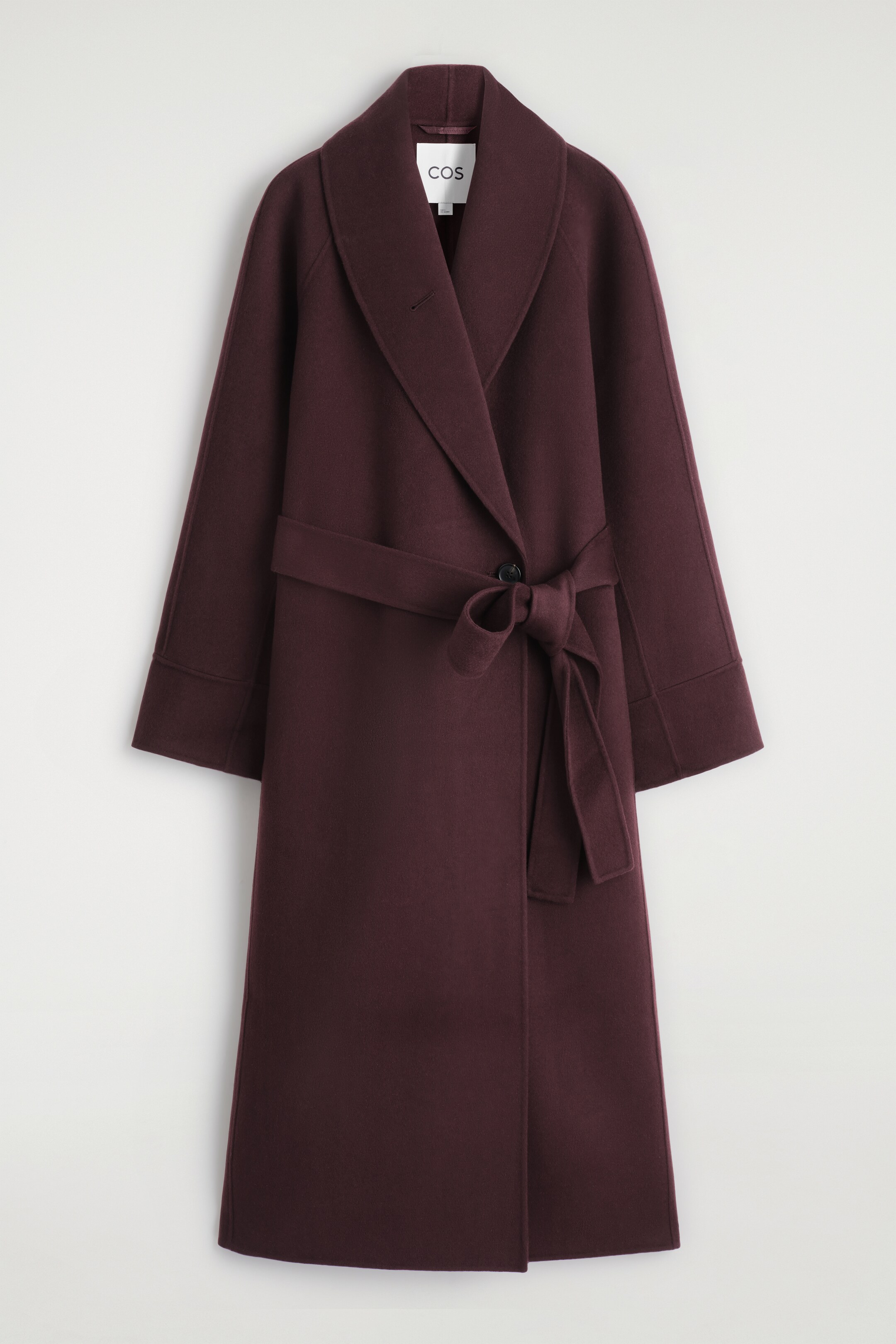 Grösseres Bild ansehen: LANGER MANTEL AUS DOUBLEFACE-WOLLE MIT GÜRTEL - BURGUNDERROT - DAMEN | H&M CH 6