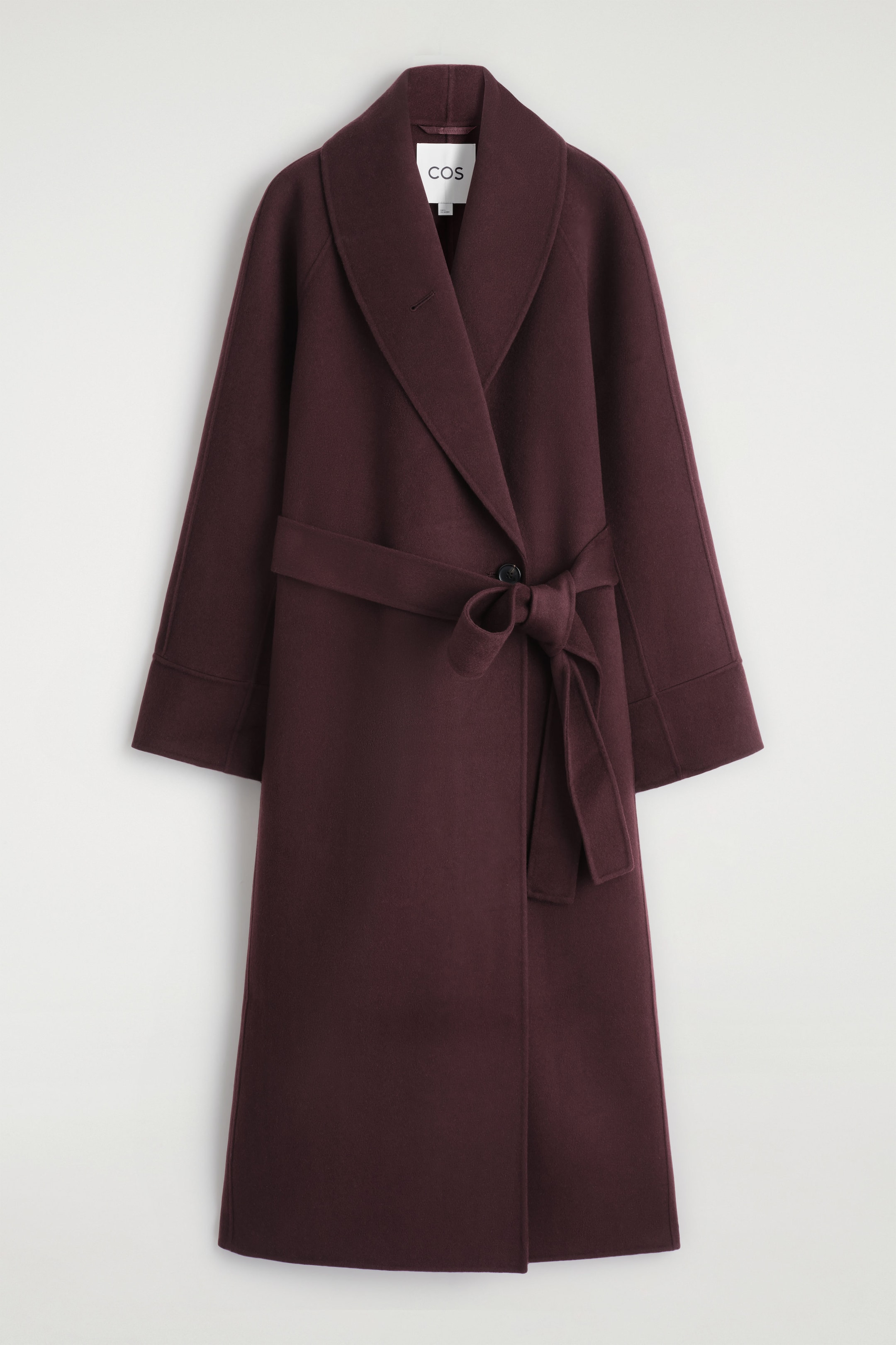 BELTED DOUBLE-FACED WOOL COAT