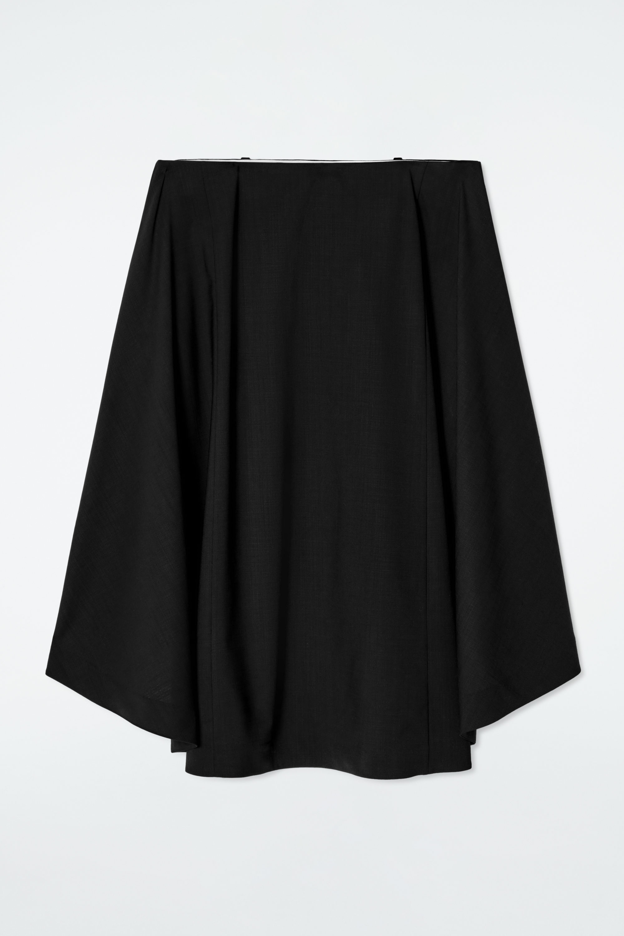 THE WOOL-BLEND MIDI SKIRT - DARK TEAL | COS