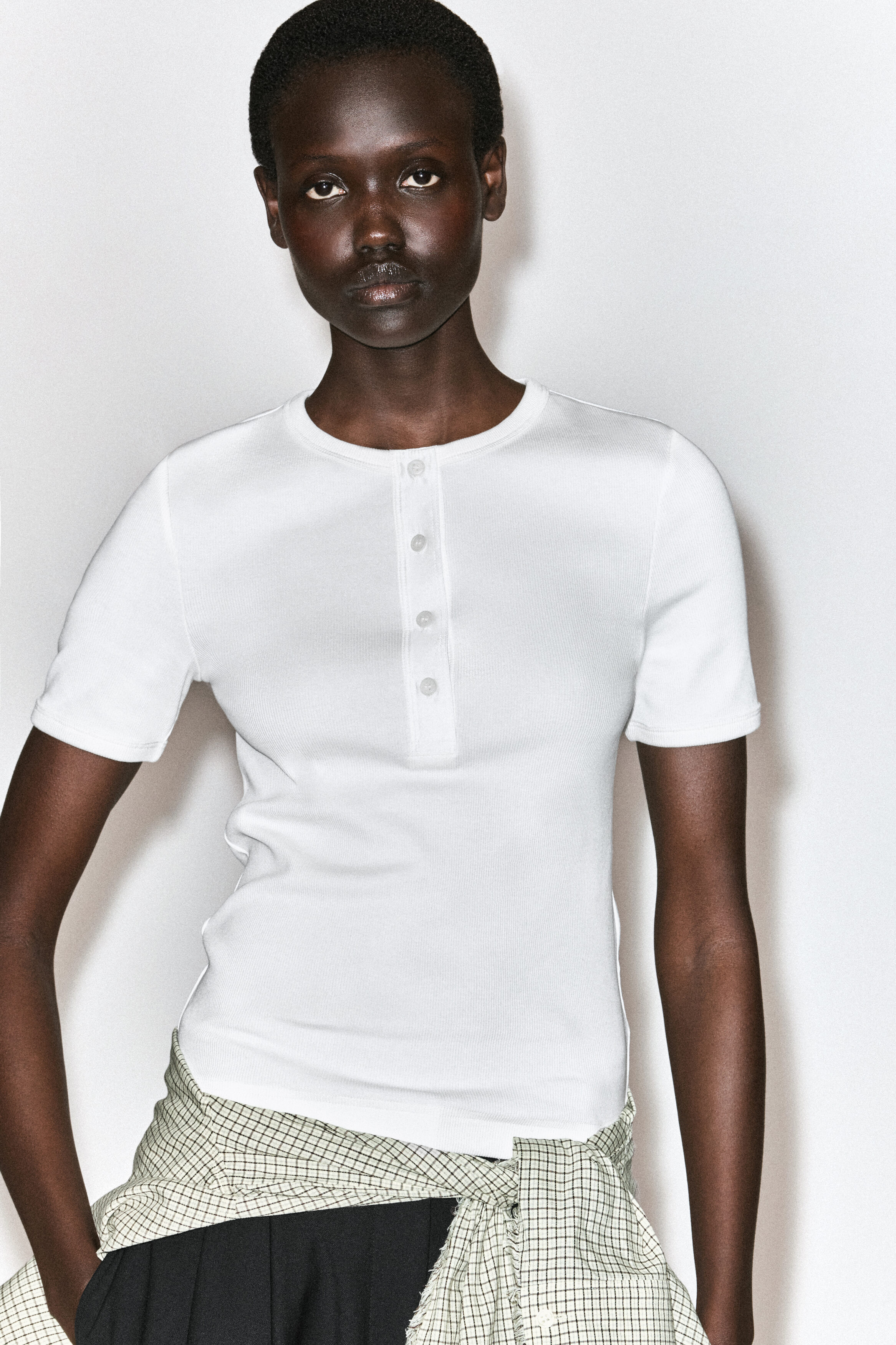 RIBBED HENLEY T-SHIRT - thumbnail 3