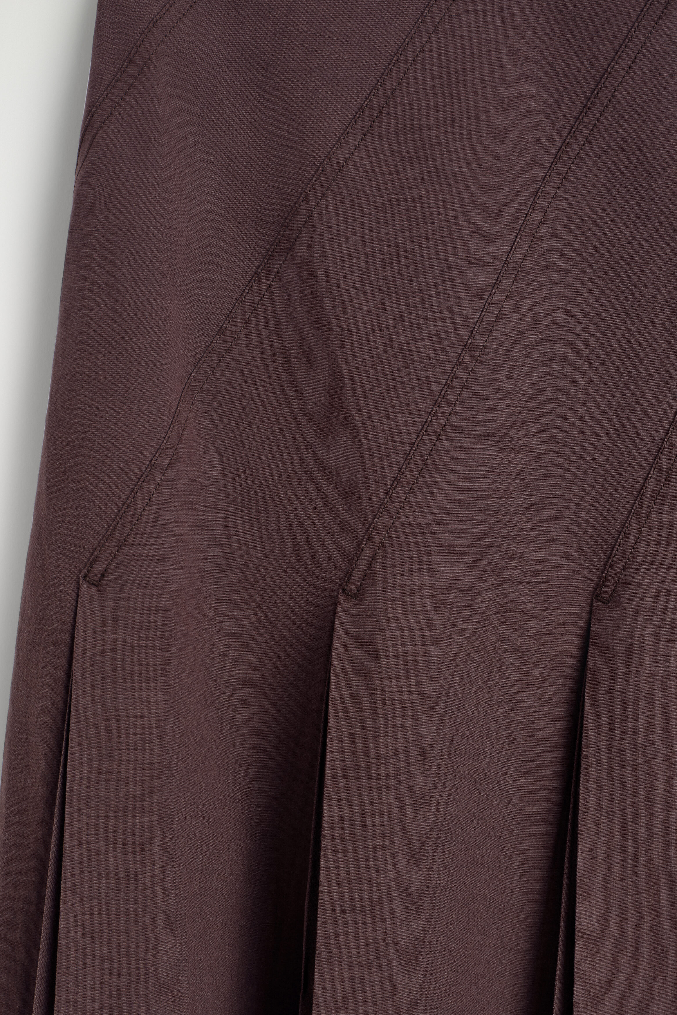 PLEATED COTTON-LINEN MIDI SKIRT - thumbnail 6