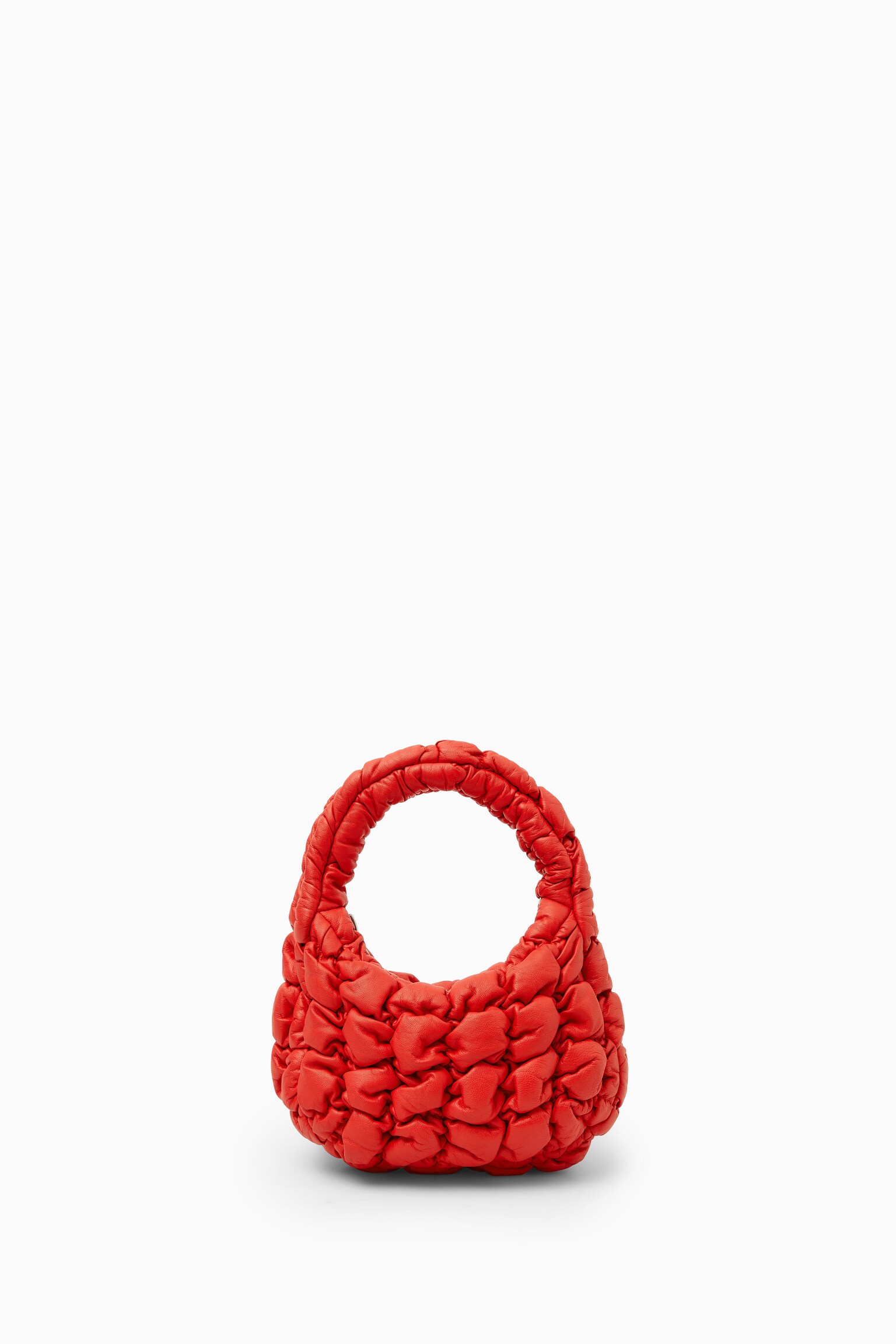 QUILTED MICRO BAG - LEATHER - RED