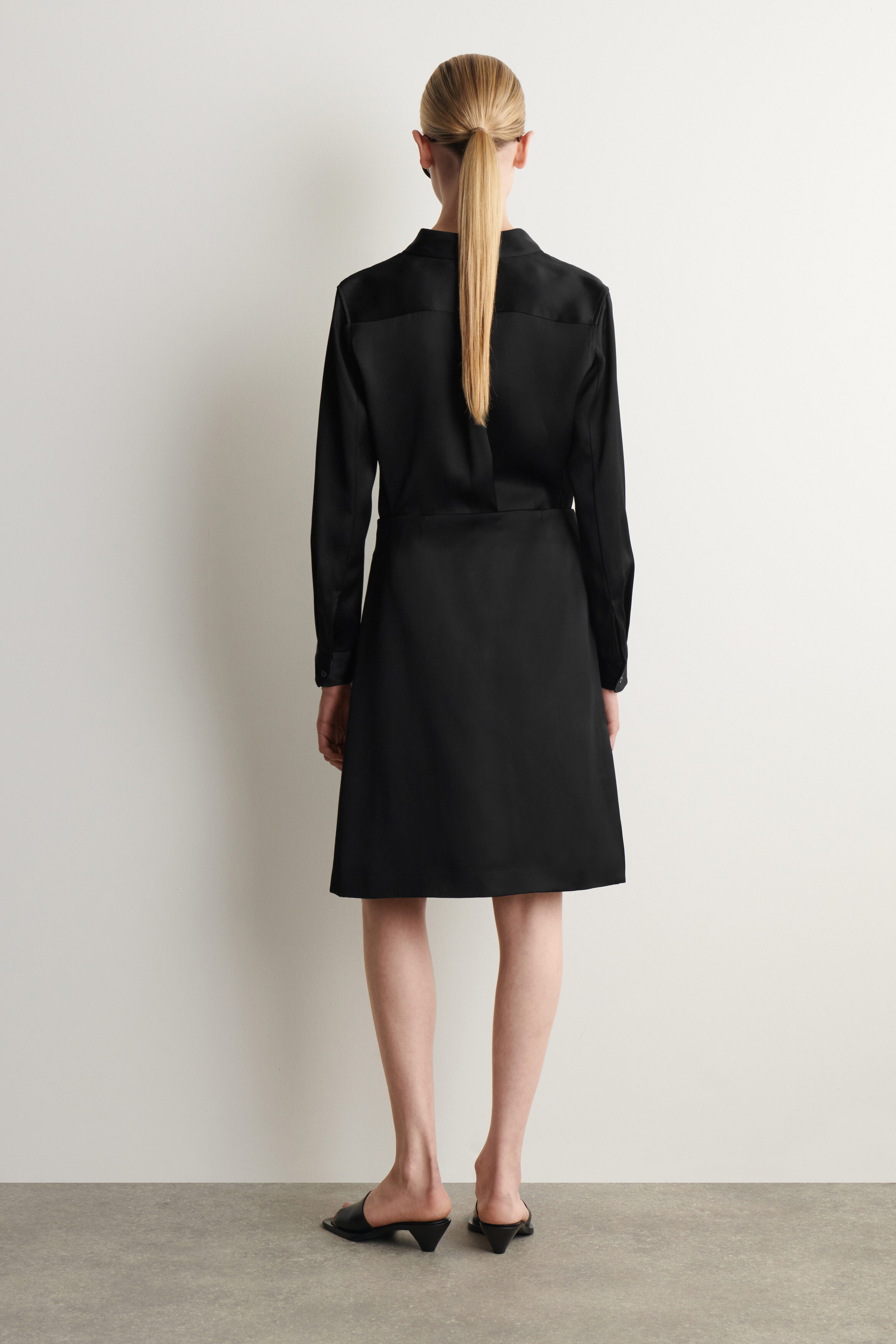 SATIN WRAP SKIRT - BLACK | COS US SATIN WRAP SKIRT - BLACK | COS US