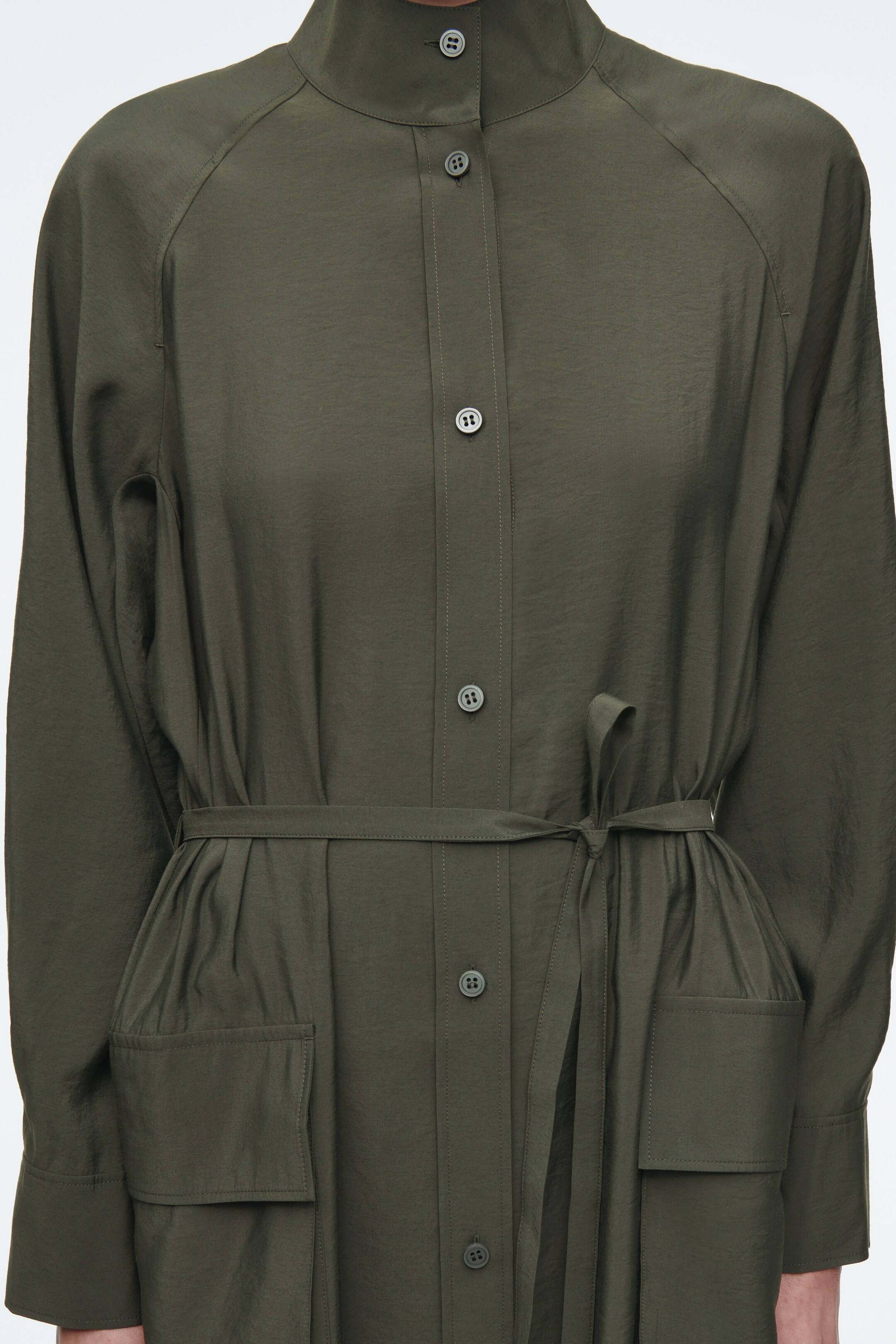 Agrandir l'image: ROBE-CHEMISE WORKWEAR CEINTURÉE - VERT FONCÉ - FEMME | H&M BE 5