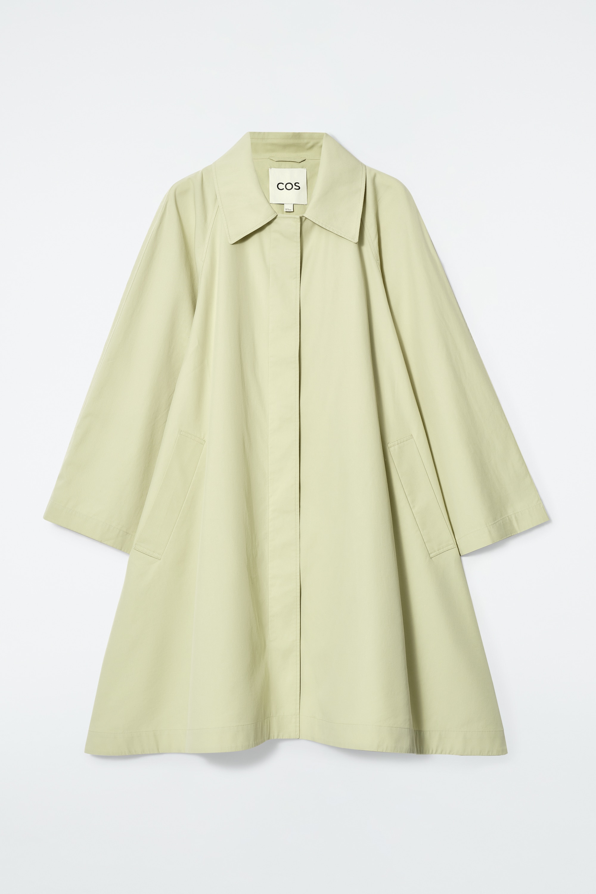 OVERSIZED VOLUMINOUS CAR COAT - LIGHT GREEN