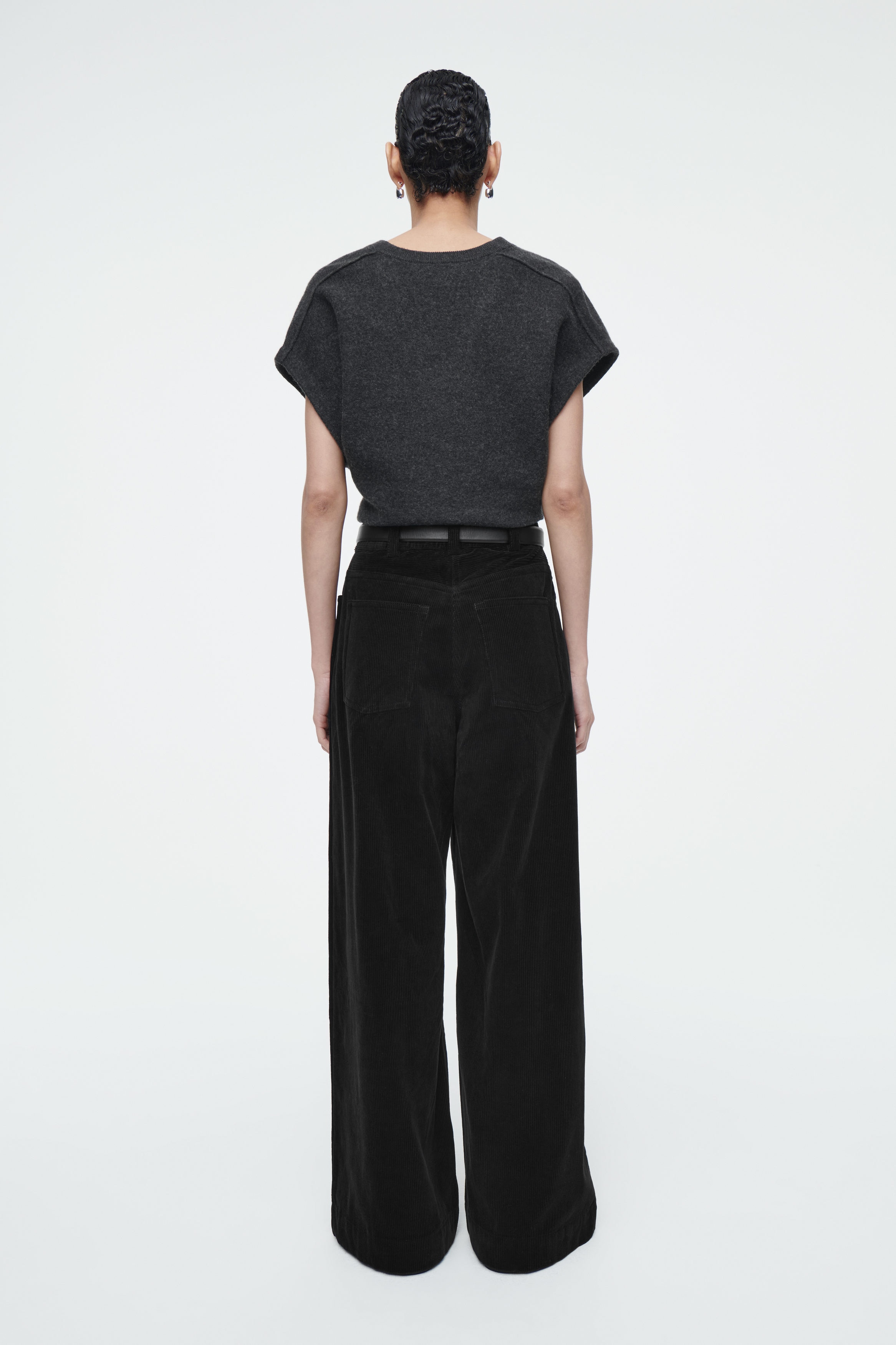 CORDUROY WIDE-LEG PANTS - BLACK | COS