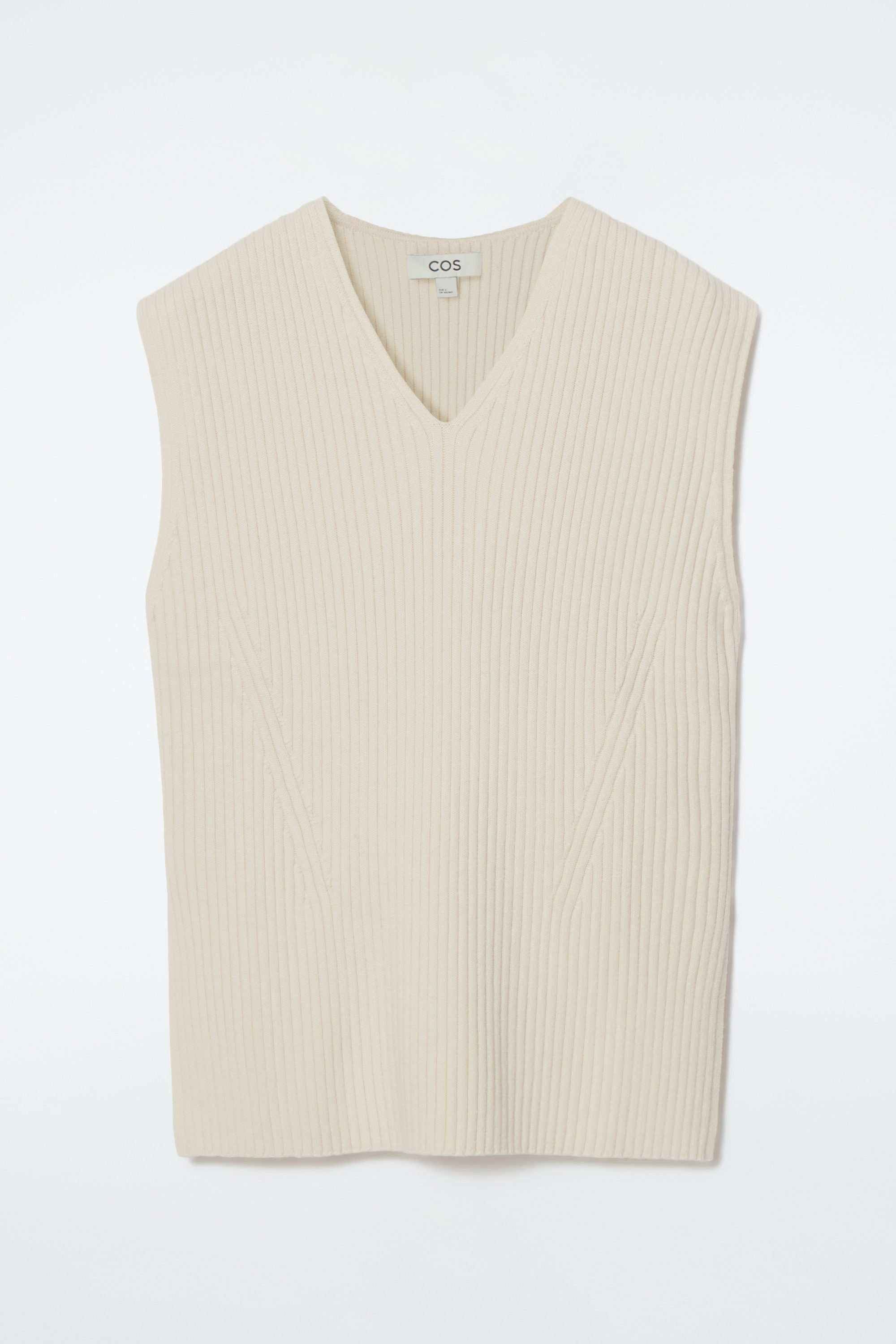 RIBBED-KNIT HOODED TANK TOP - OFF-WHITE | COS US