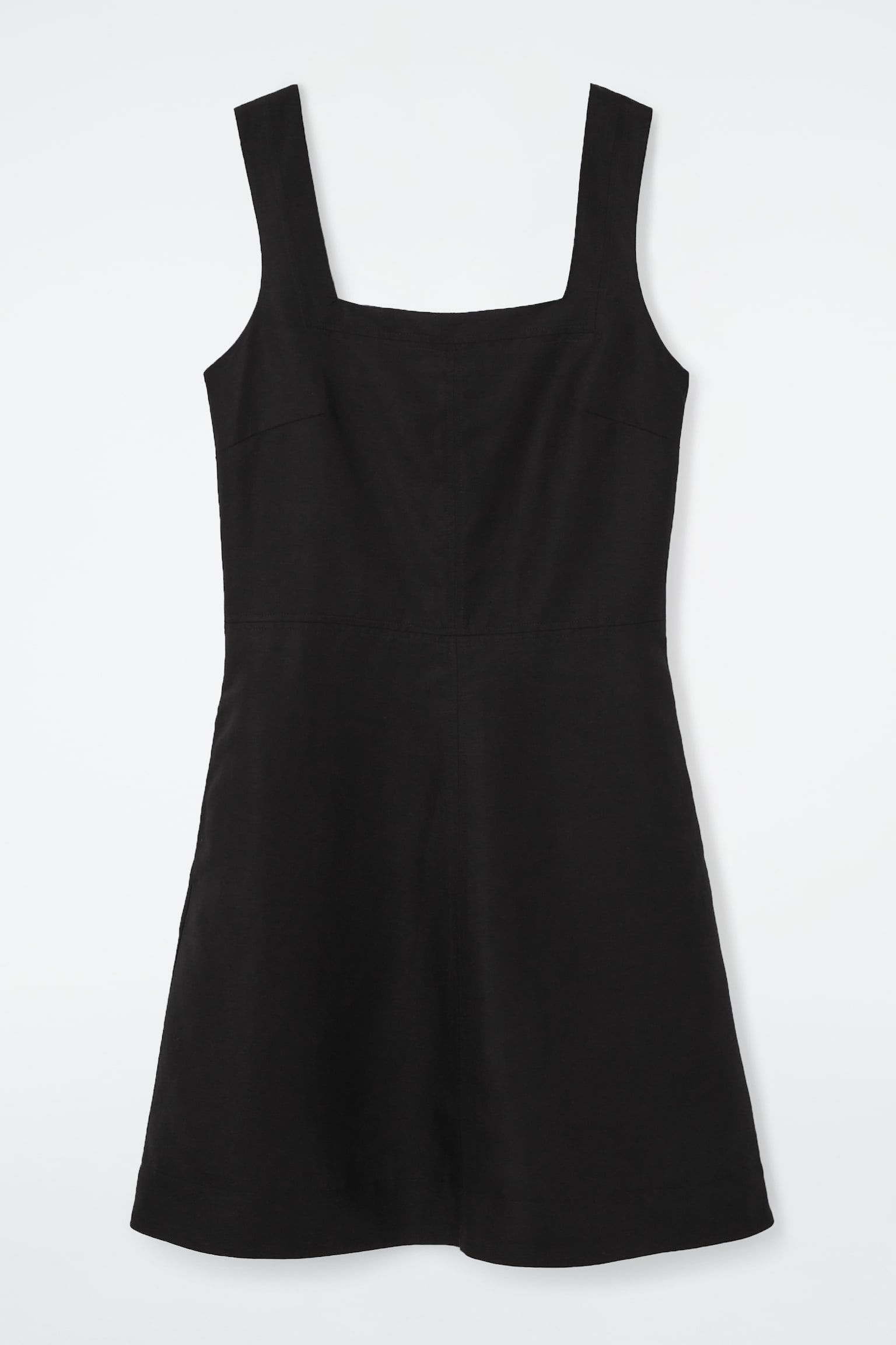 SQUARE-NECK MINI PINAFORE DRESS - BLACK/WHITE