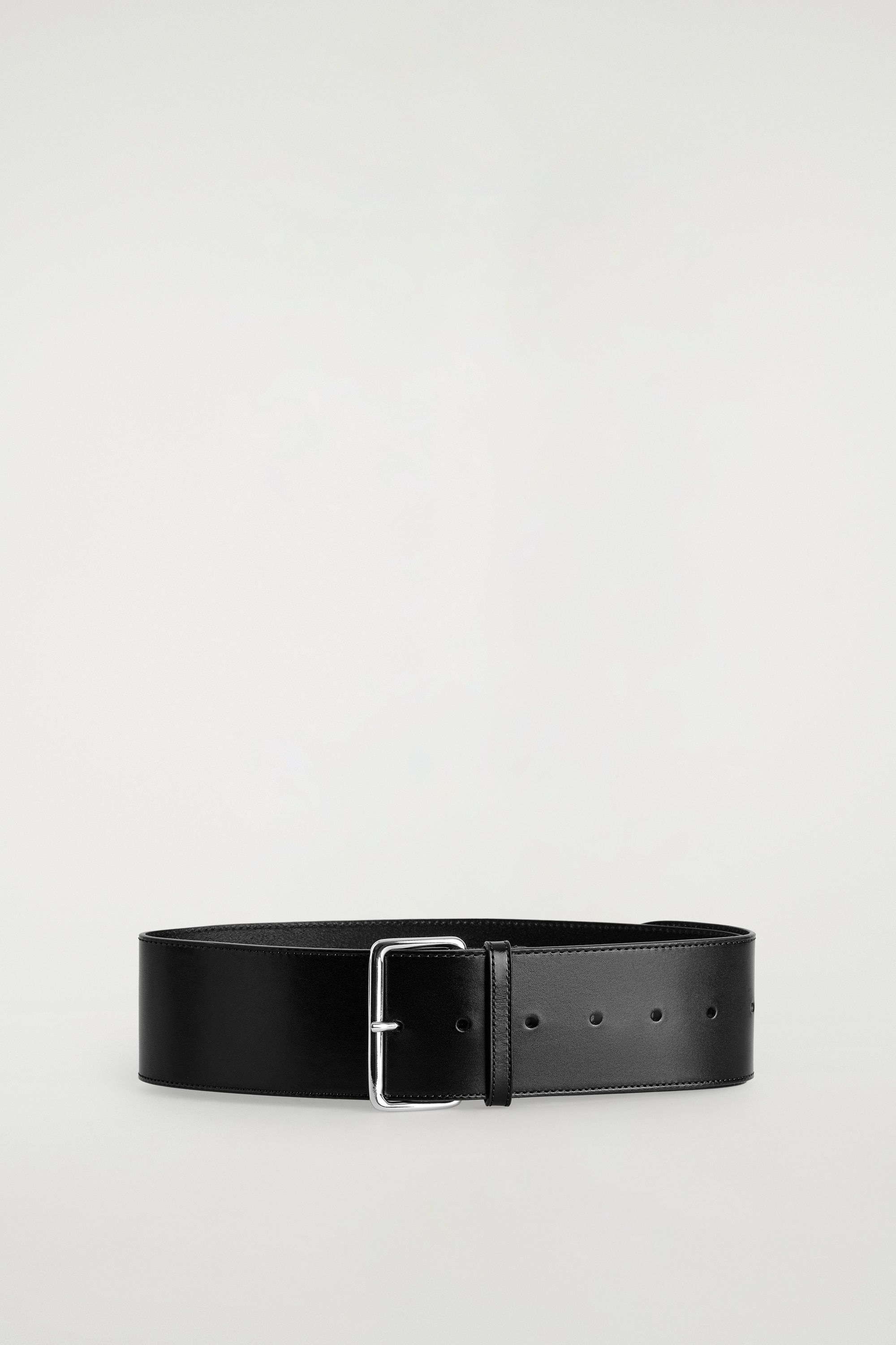 WIDE LEATHER BELT - ΜΑΥΡΟ