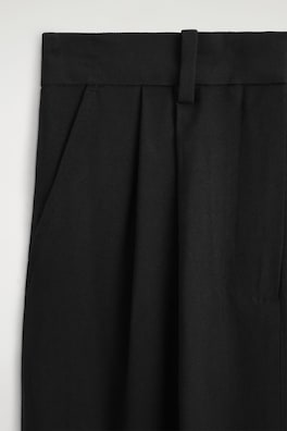 PLEATED TAILORED MAXI SKIRT — BLACK 6