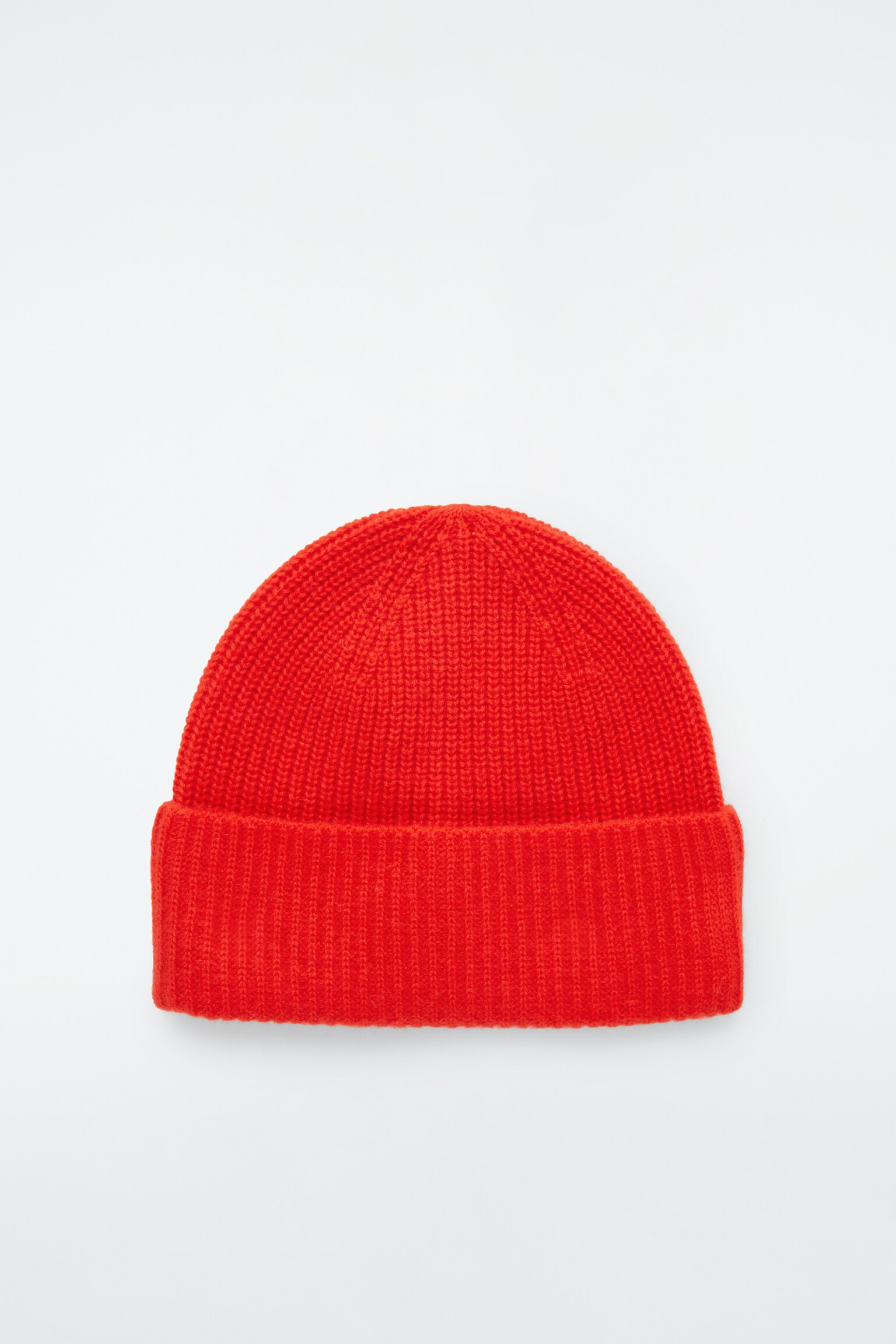 BONNET CÔTELÉ EN LAINE ET CACHEMIRE - ROUGE ÉCLATANT - 1