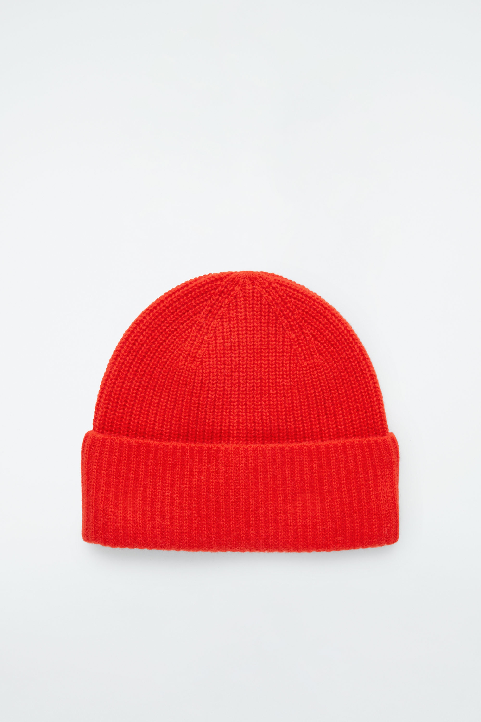 RIBBED WOOL AND CASHMERE SCARF - RED | COS