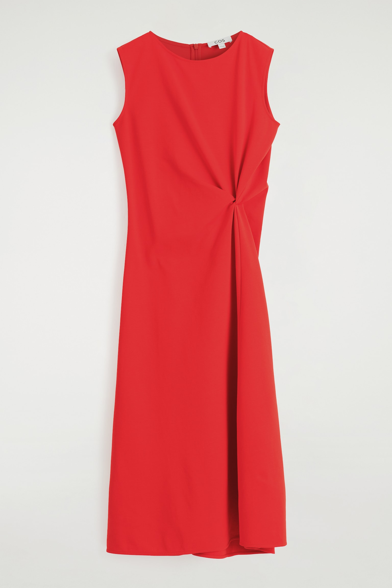 VESTIDO MIDI CON DETALLE DE NUDO - ROJO/NEGRO/VERDE - 2