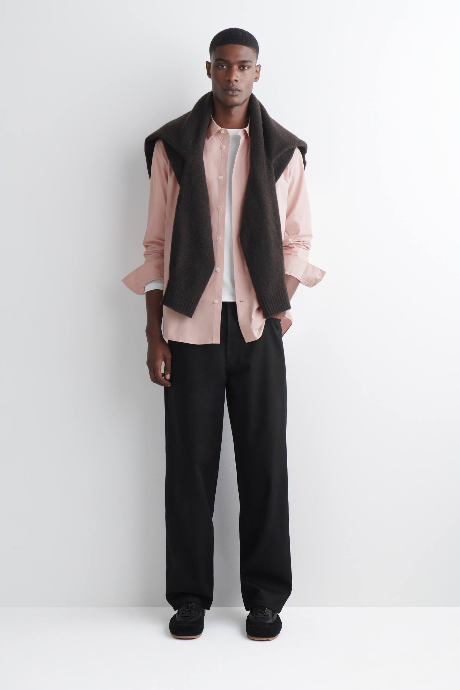 חולצת פימה-כותנה רגילה - LIGHT PINK/בז' - 3