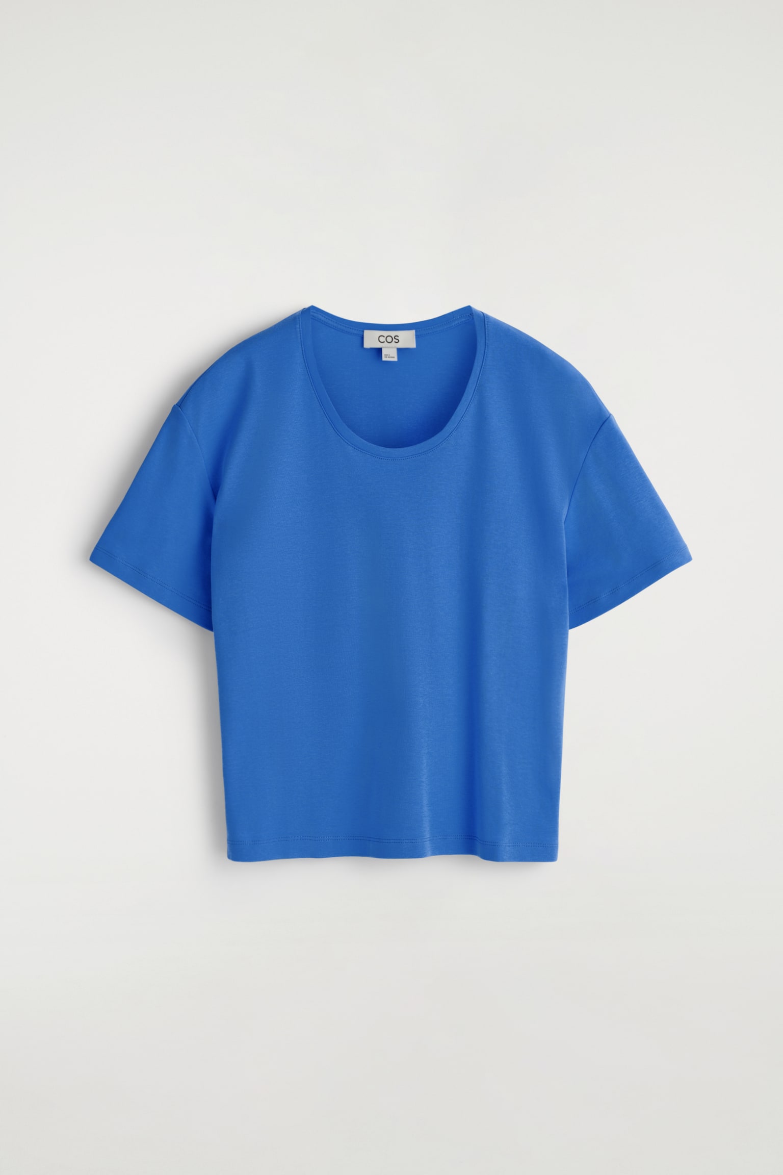 TRICOU DIN BUMBAC CU DECOLTEU ROTUNJIT - ALBASTRU/ALB/MARO - 2