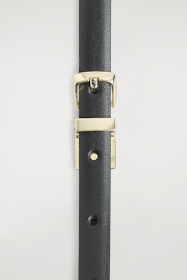 REVERSIBLE SLIM LEATHER BELT — BLACK / WHITE 3