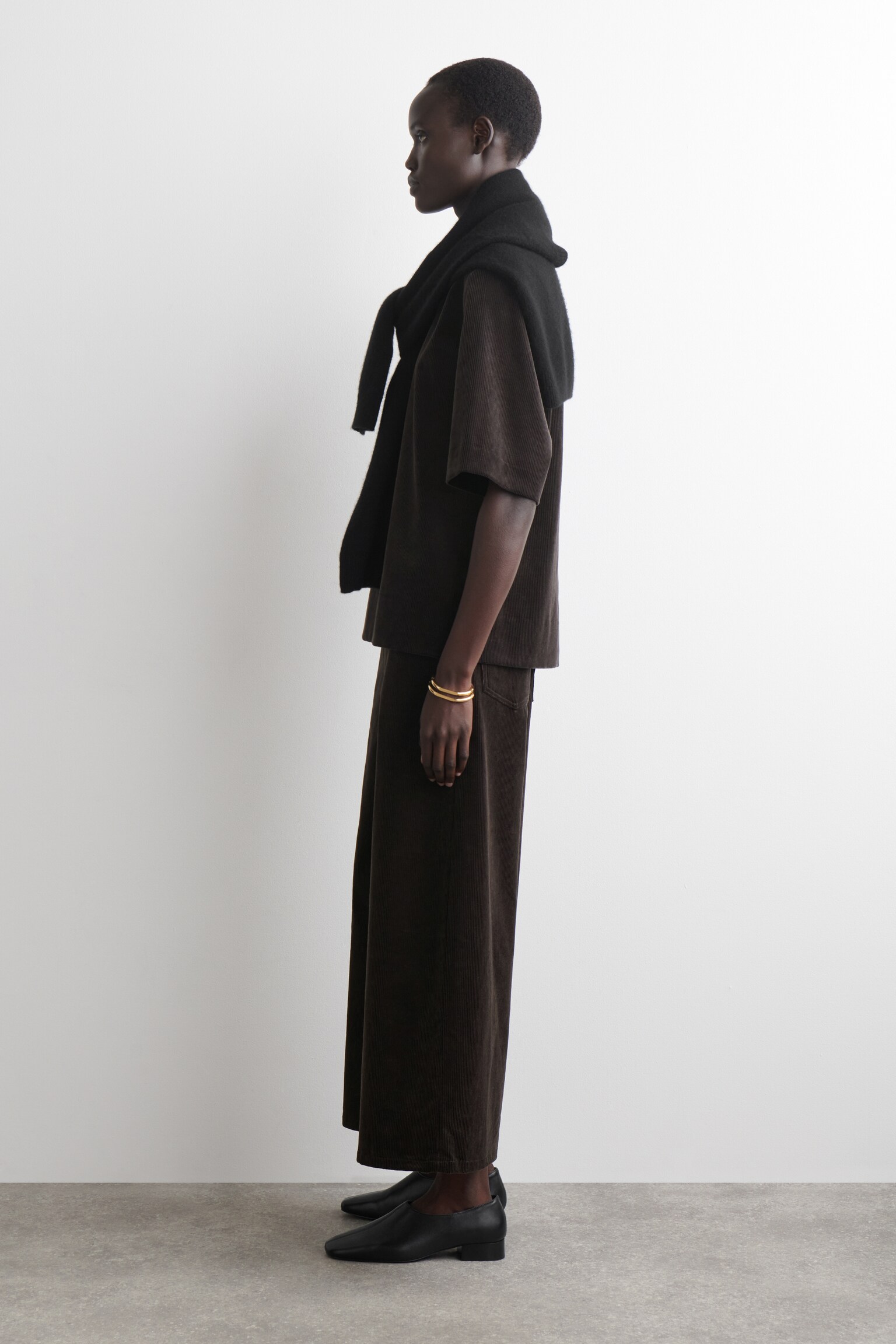 JUPE-CULOTTE VELOURS CÔTELÉ - BRUN FONCÉ - 4