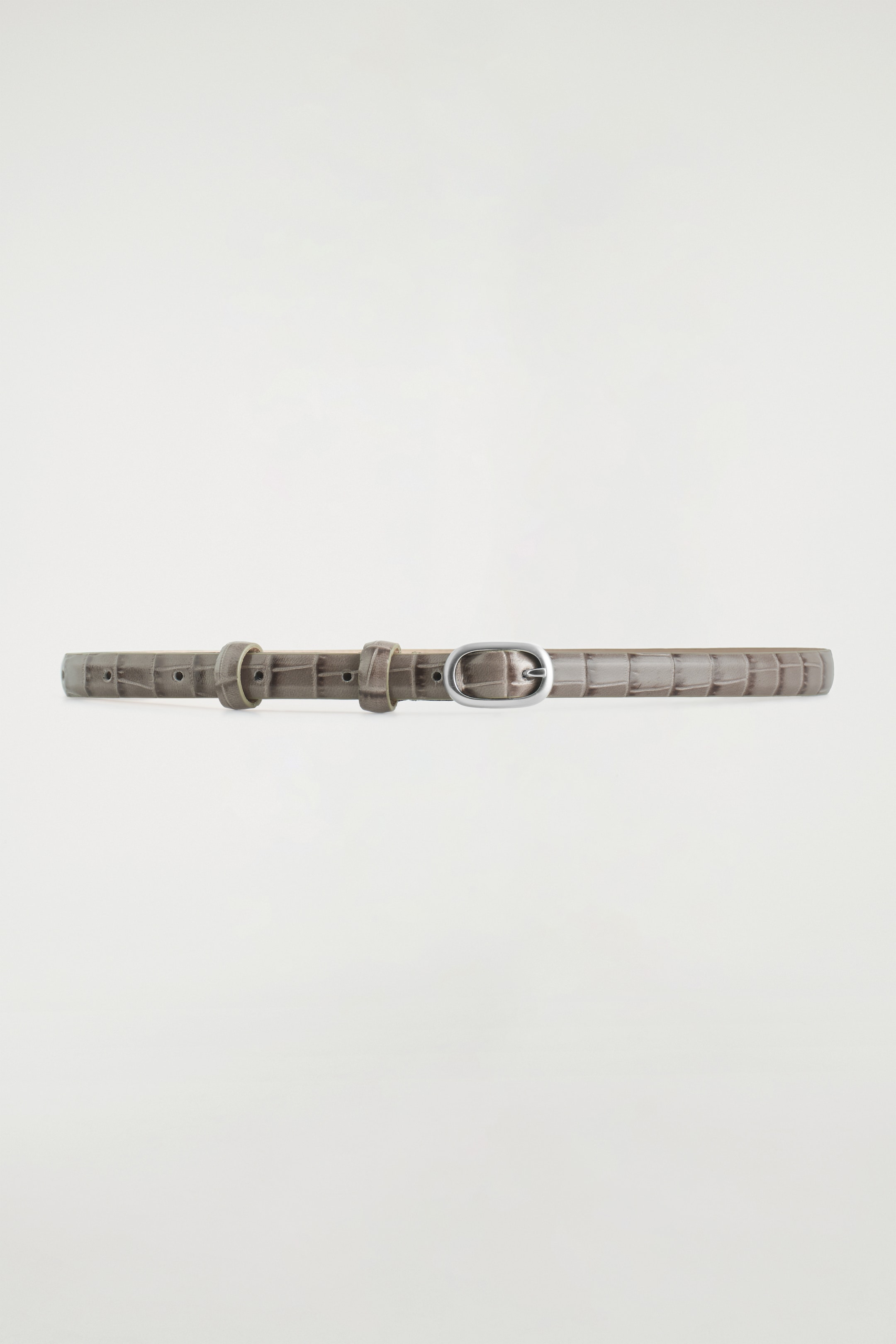 Grotere afbeelding bekijken: SLIM RIEM VAN LEER MET KROKOPRINT - buinbeige - DAMES | H&M NL 2
