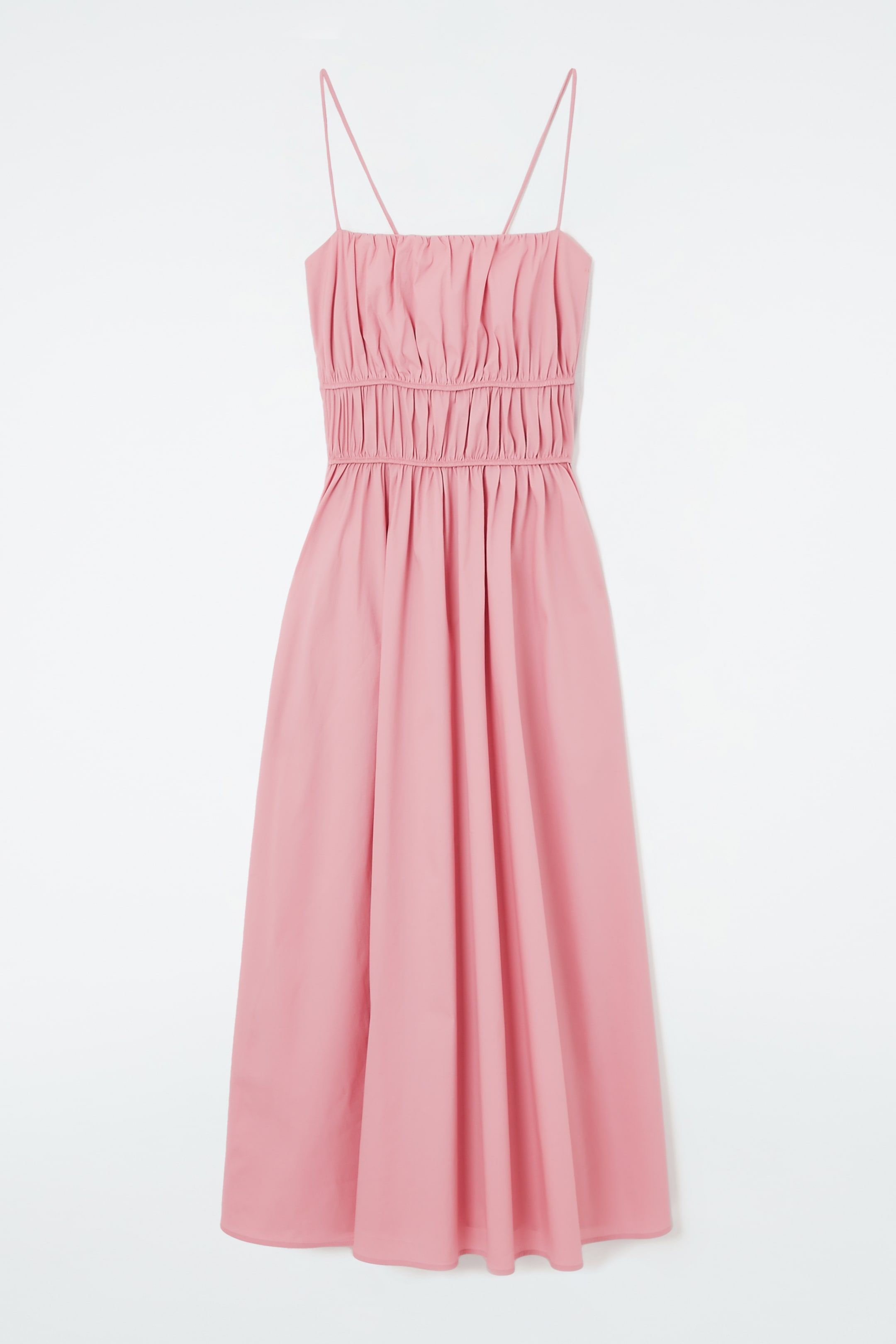 Agrandir l'image: ROBE MIDI EN COTON FRONCÉ - ROSE - FEMME | H&M CH 1