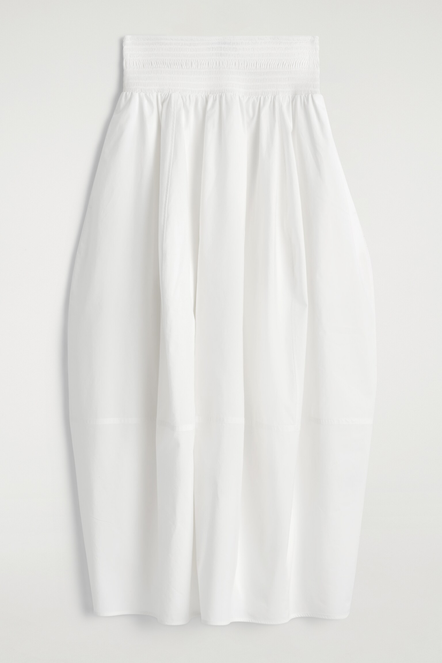 JUPE MIDI À PANNEAUX SMOCKÉS - BLANC/NOIR - 2