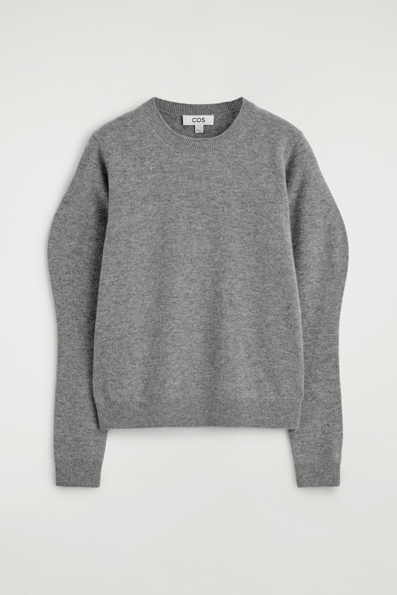 Balloon-Sleeve Merino Wool Sweater