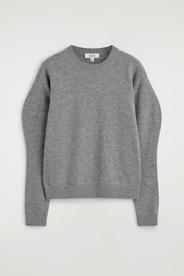 BALLOON-SLEEVE MERINO WOOL JUMPER — GREY 8