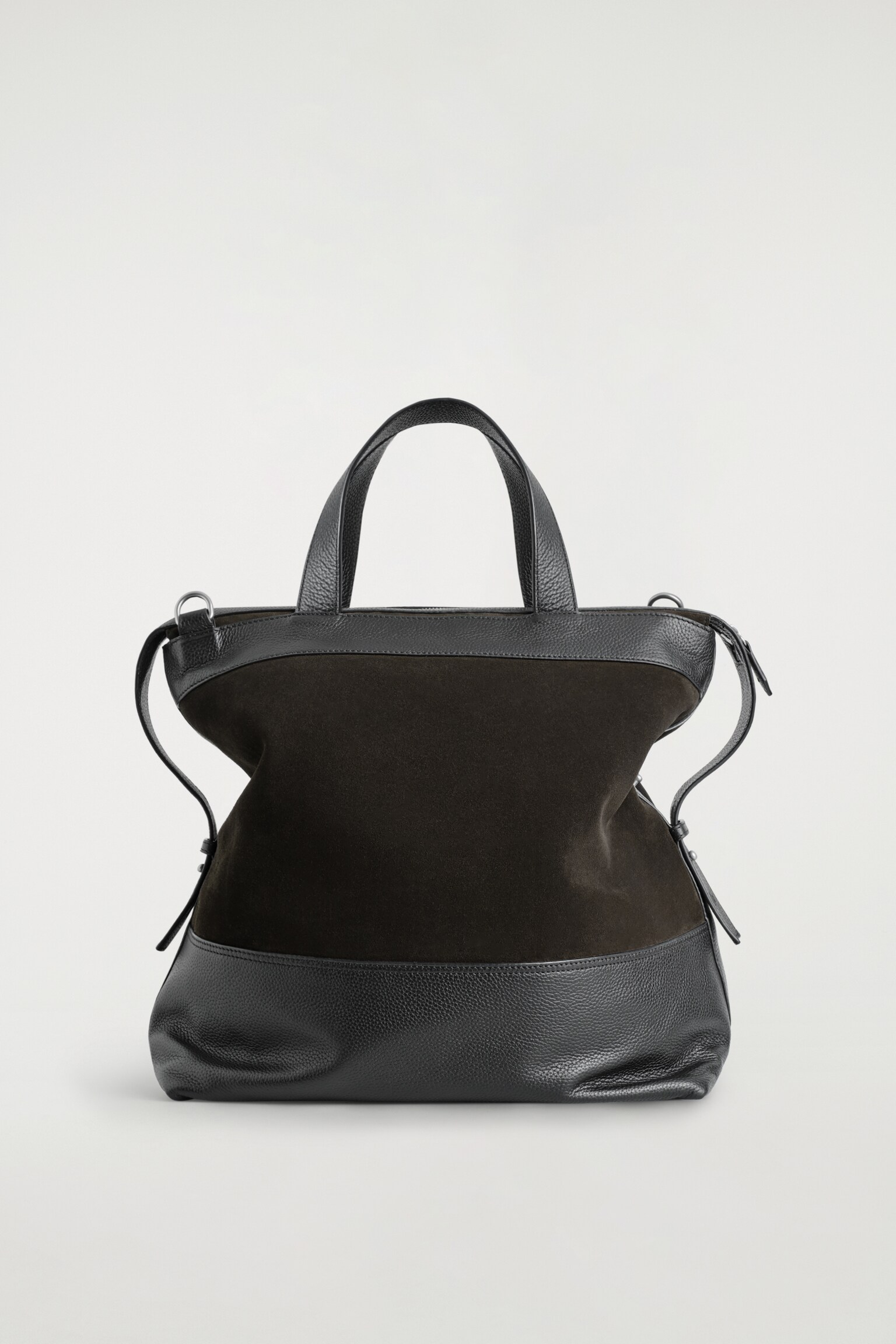 BOLSO CITY DE PIEL - MARRÓN OSCURO/AZUL MARINO - 2