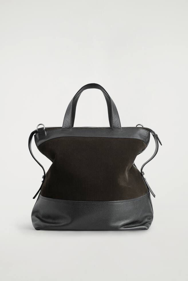 CITY MESSENGER BAG - LEATHER - DARK BROWN/NAVY - 1