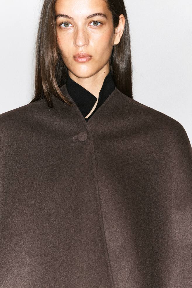 CAPE AUS DOUBLEFACE-WOLL-MIX - BRAUN/SCHWARZ - 1