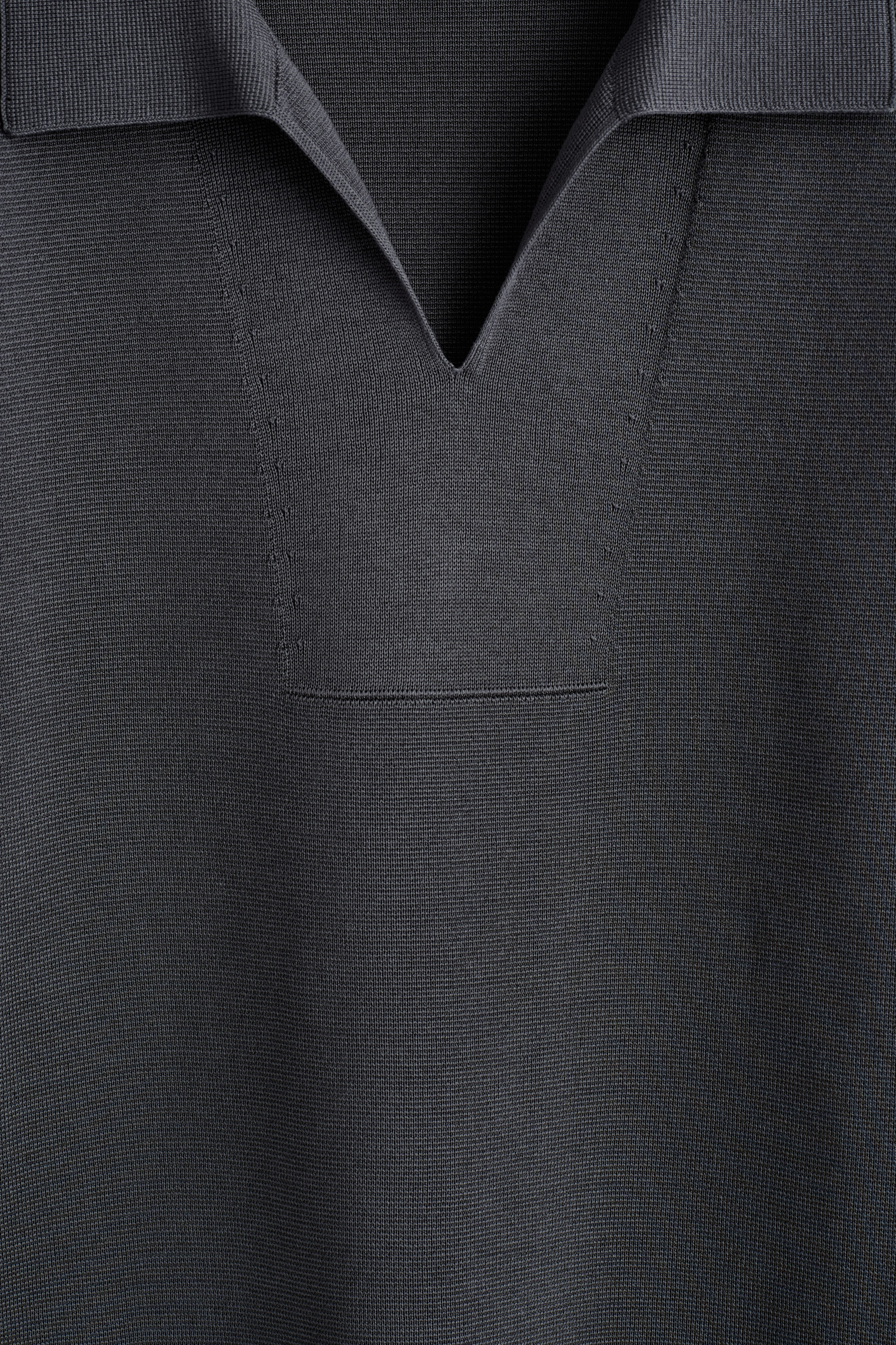 MILANO-KNIT COTTON POLO SHIRT - DARK GREY | COS CA