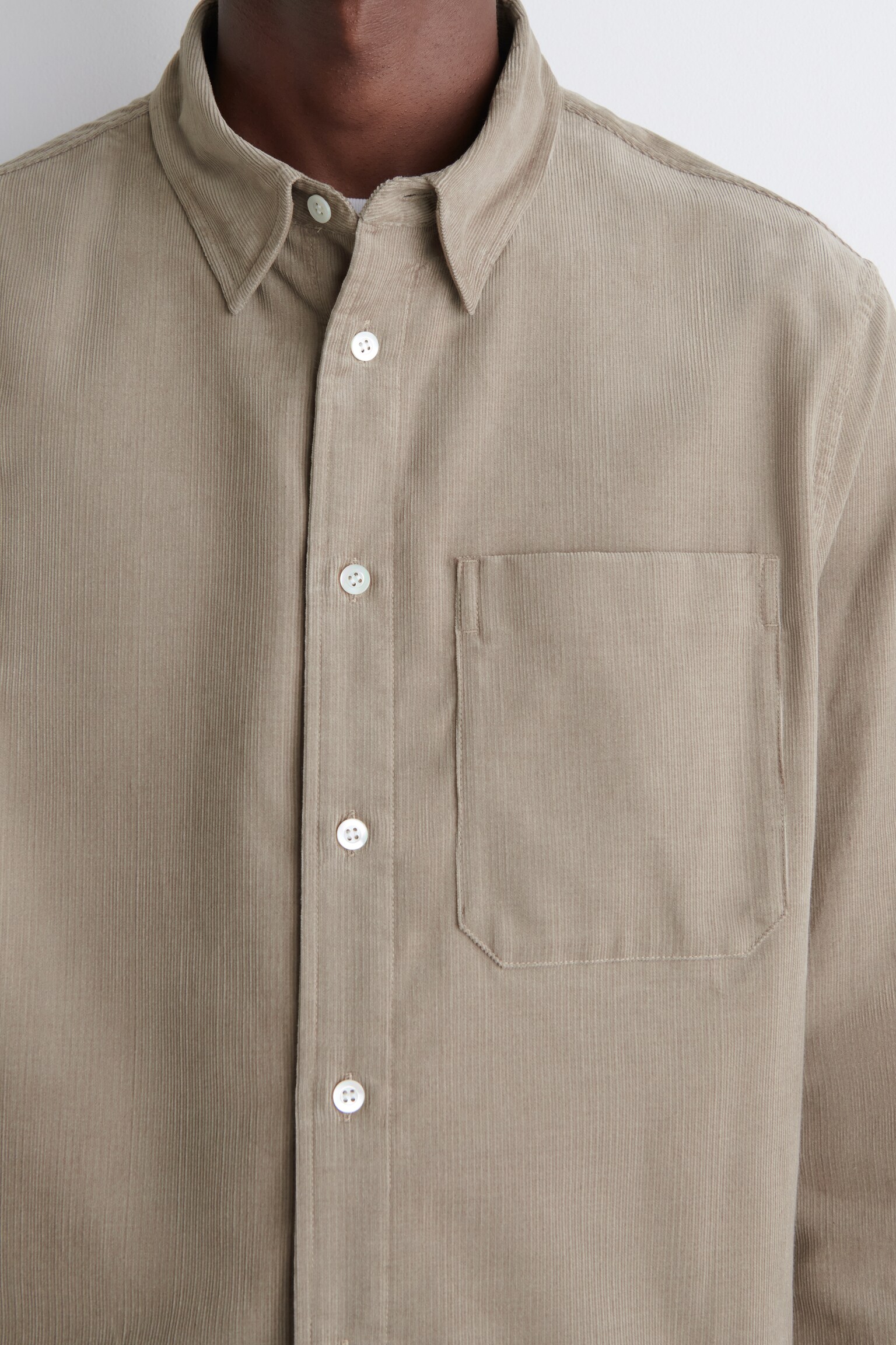 CHEMISE DÉCONTRACTÉE EN VELOURS CÔTELÉ - BEIGE/BORDEAUX - 6