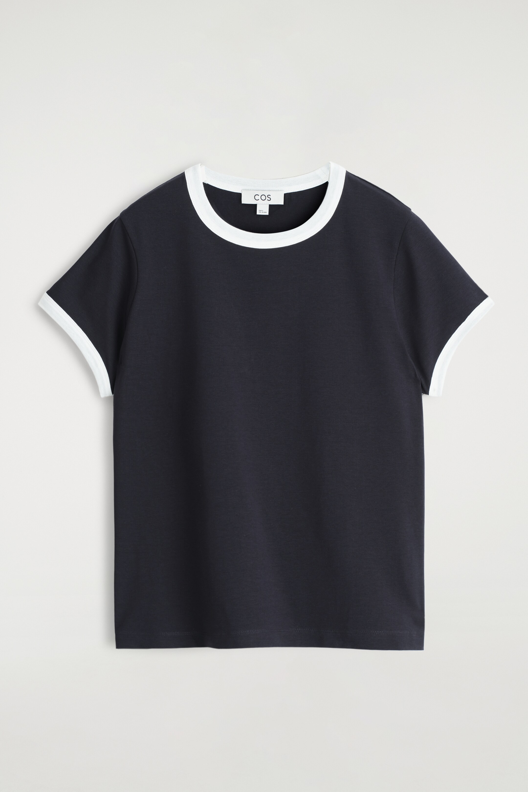 Zobacz większy obraz: BAWEŁNIANY T-SHIRT Z LAMÓWKAMI - GRANATOWY/BIAŁY - ONA | H&M PL 5