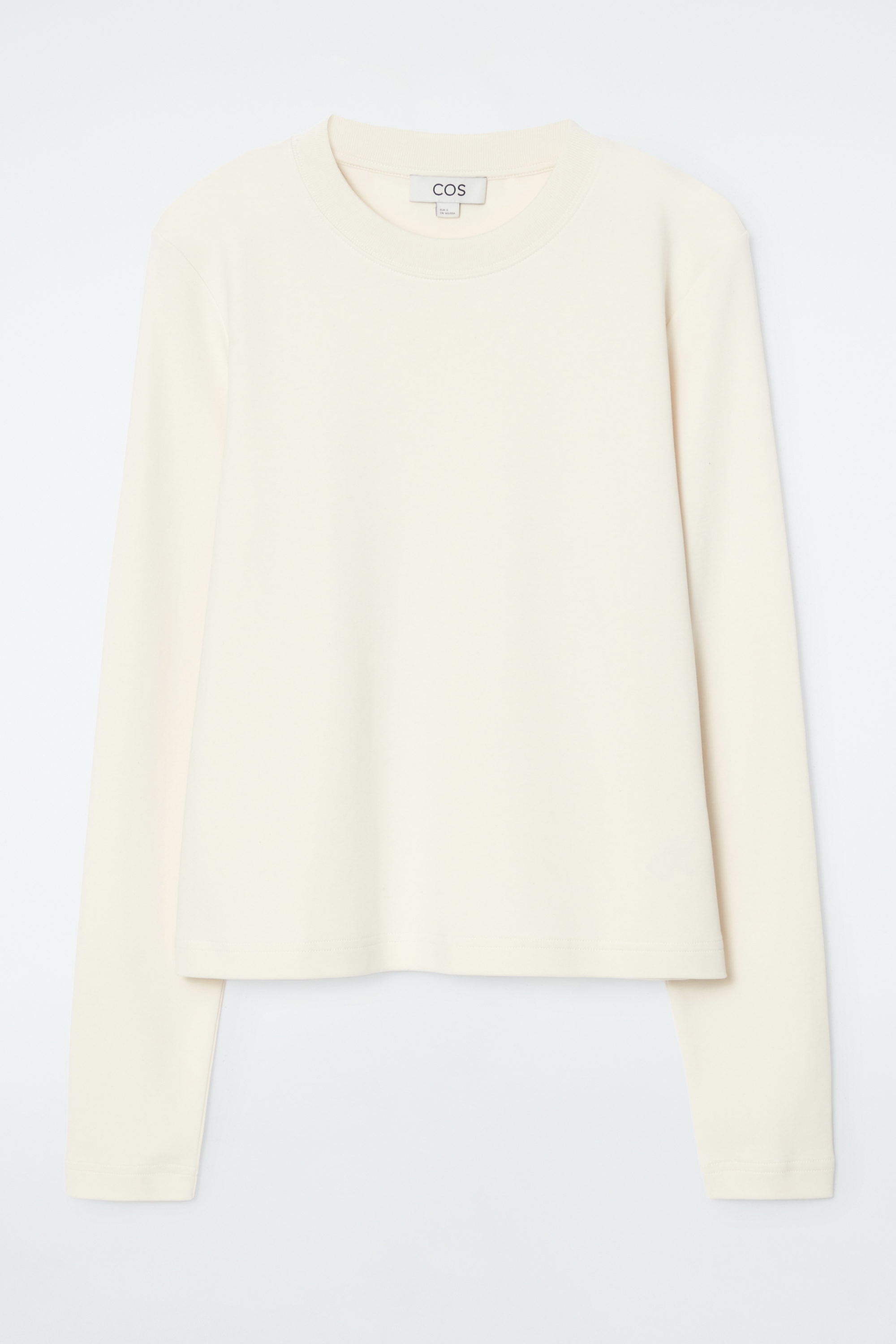 CLEAN CUT REGULAR LONG-SLEEVED T-SHIRT - BEIGE / UNDYED | COS