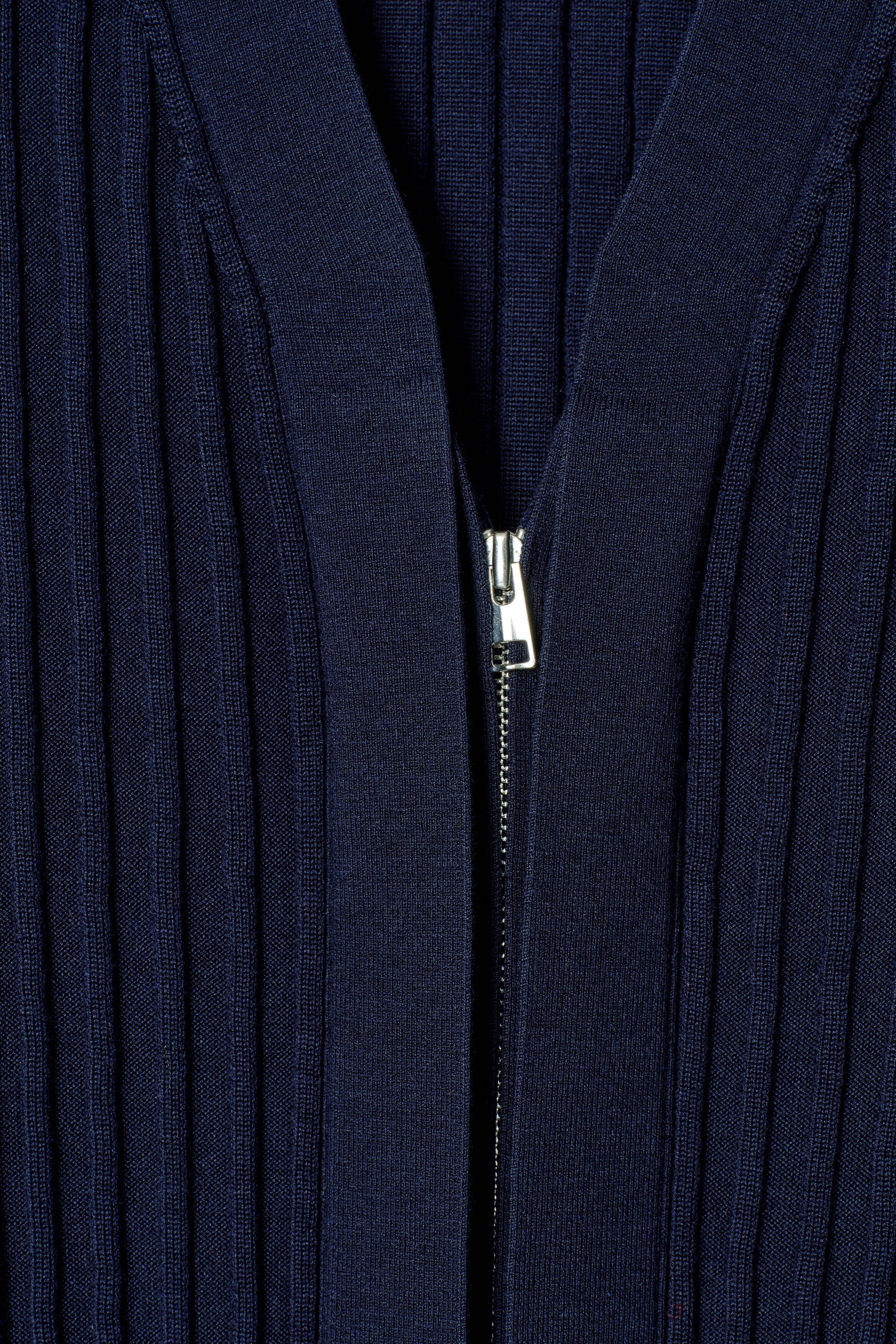 SILK-COTTON ZIP-UP CARDIGAN - MIDNIGHT | COS US