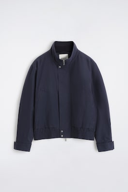 PADDED MOCK-NECK BOMBER JACKET — NAVY 8
