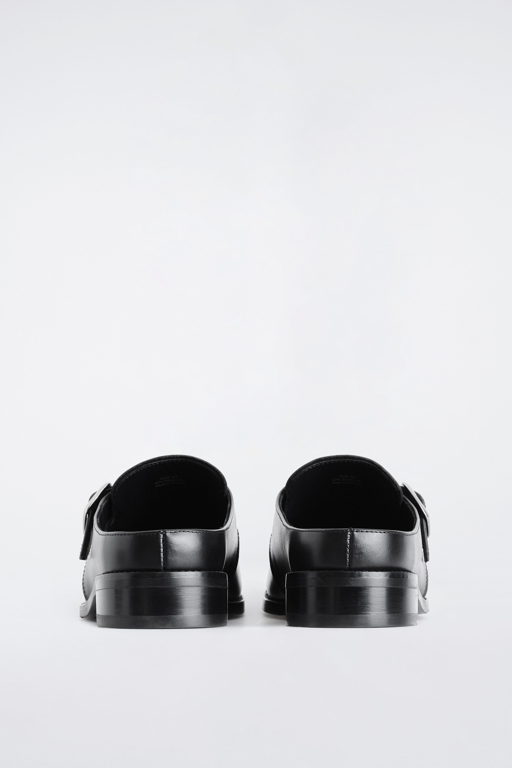 BUCKLED LEATHER MULES - thumbnail 2