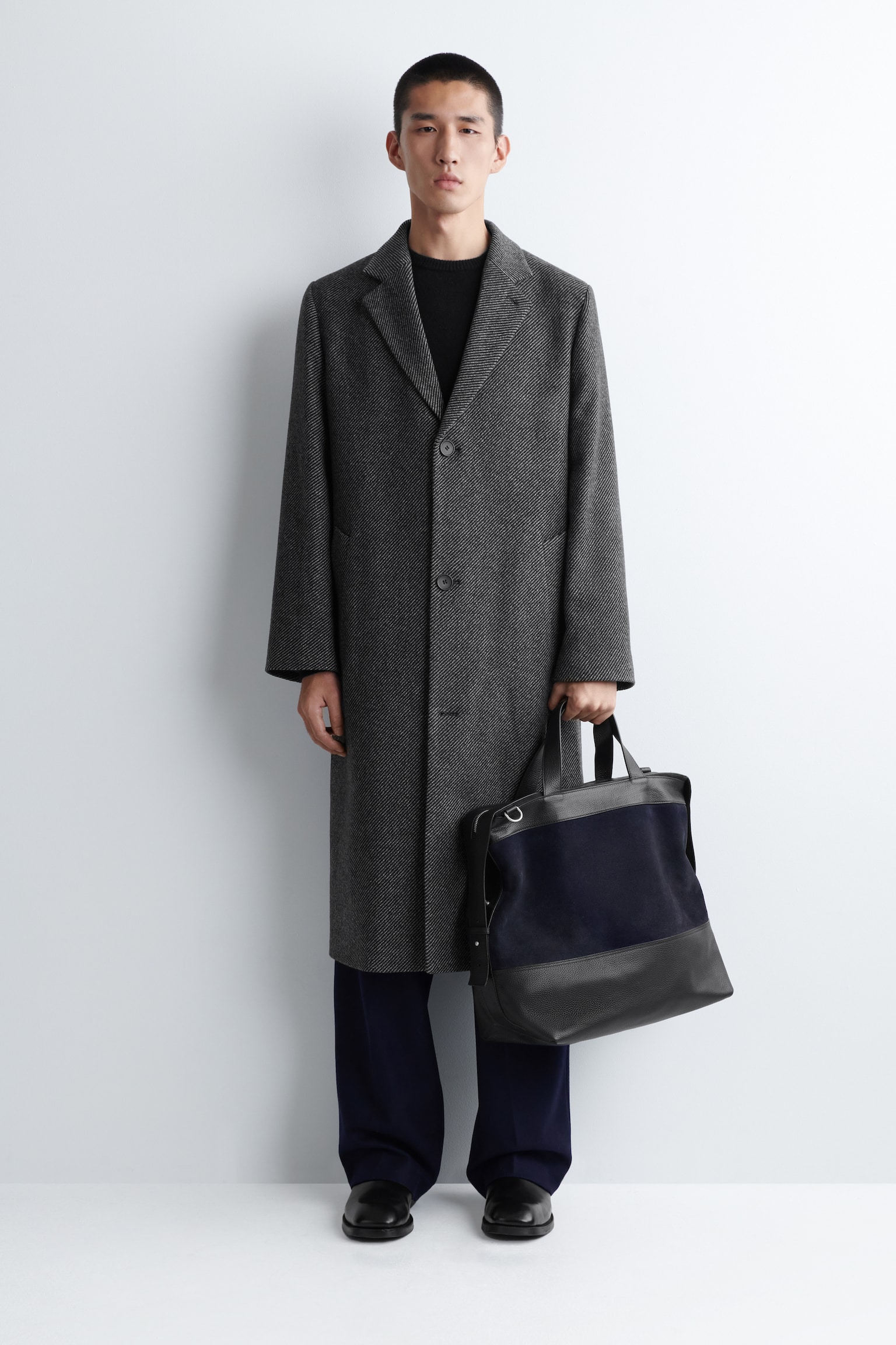 SACOCHE CITY - CUIR - BLEU MARINE - 7
