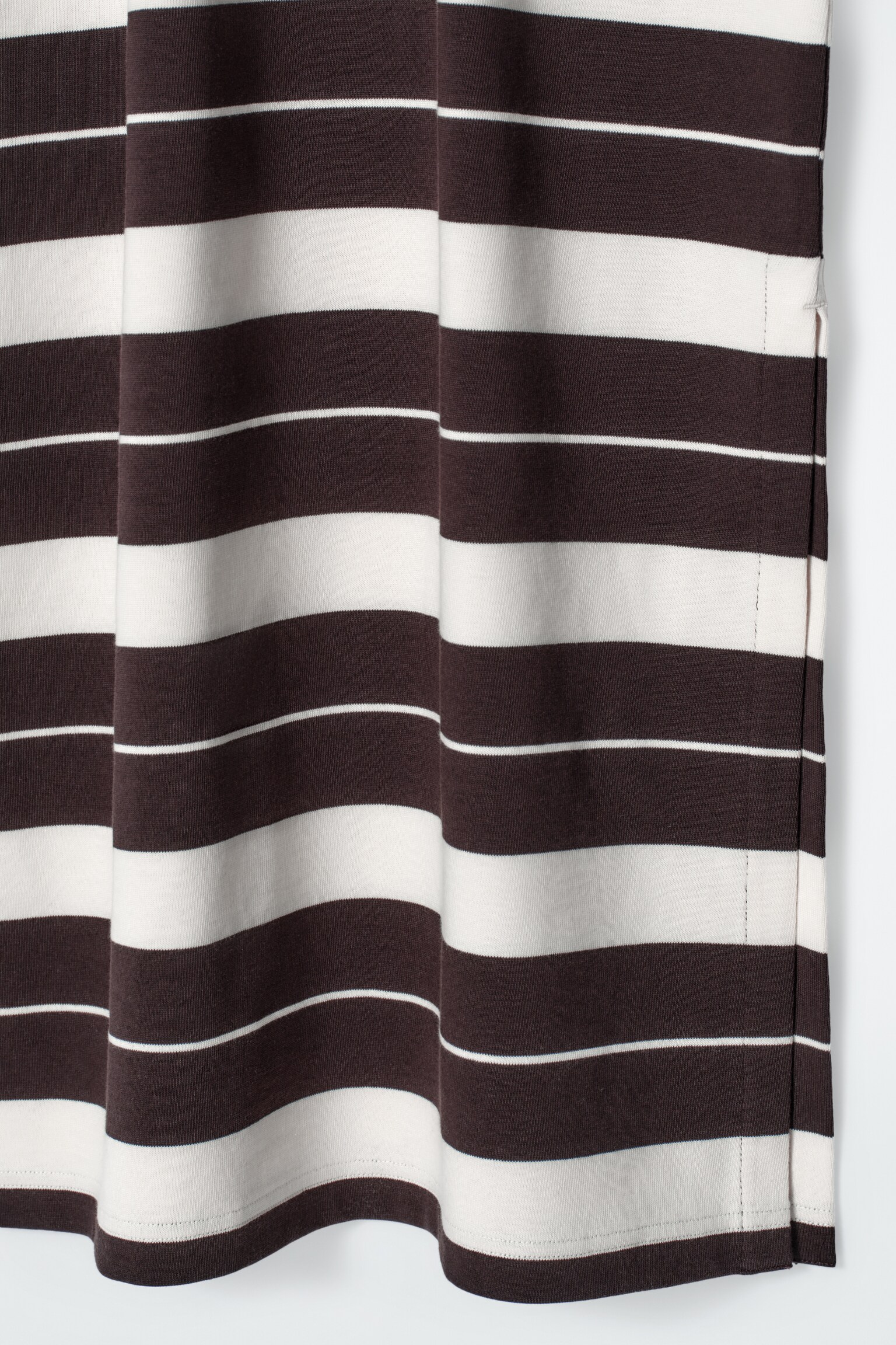 ROBE T-SHIRT MIDI EN COTON - BRUN / BLANC / RAYURES/NOIR/ORANGE - 6