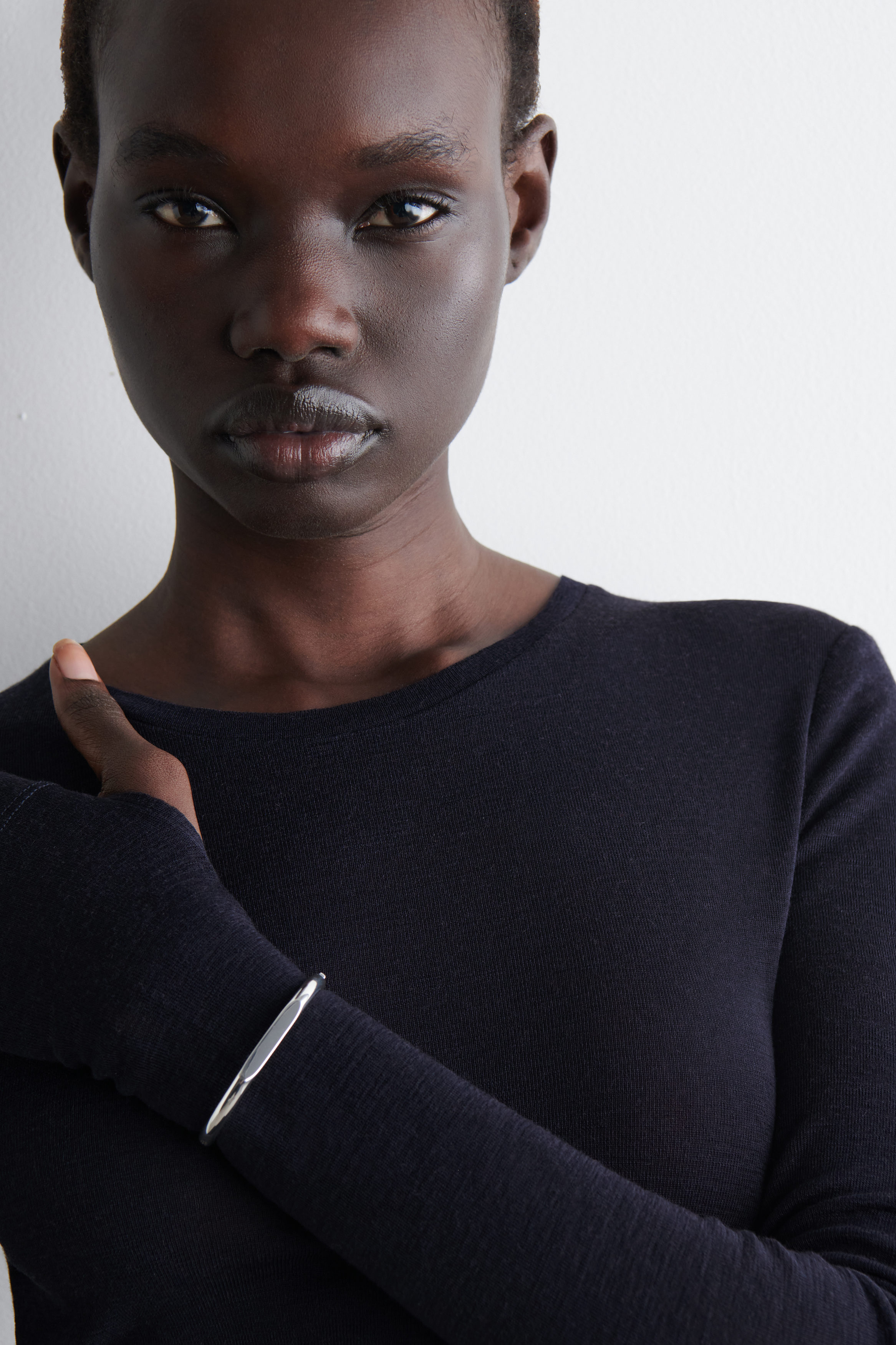 SLIM MERINO WOOL SWEATER - NAVY | COS US