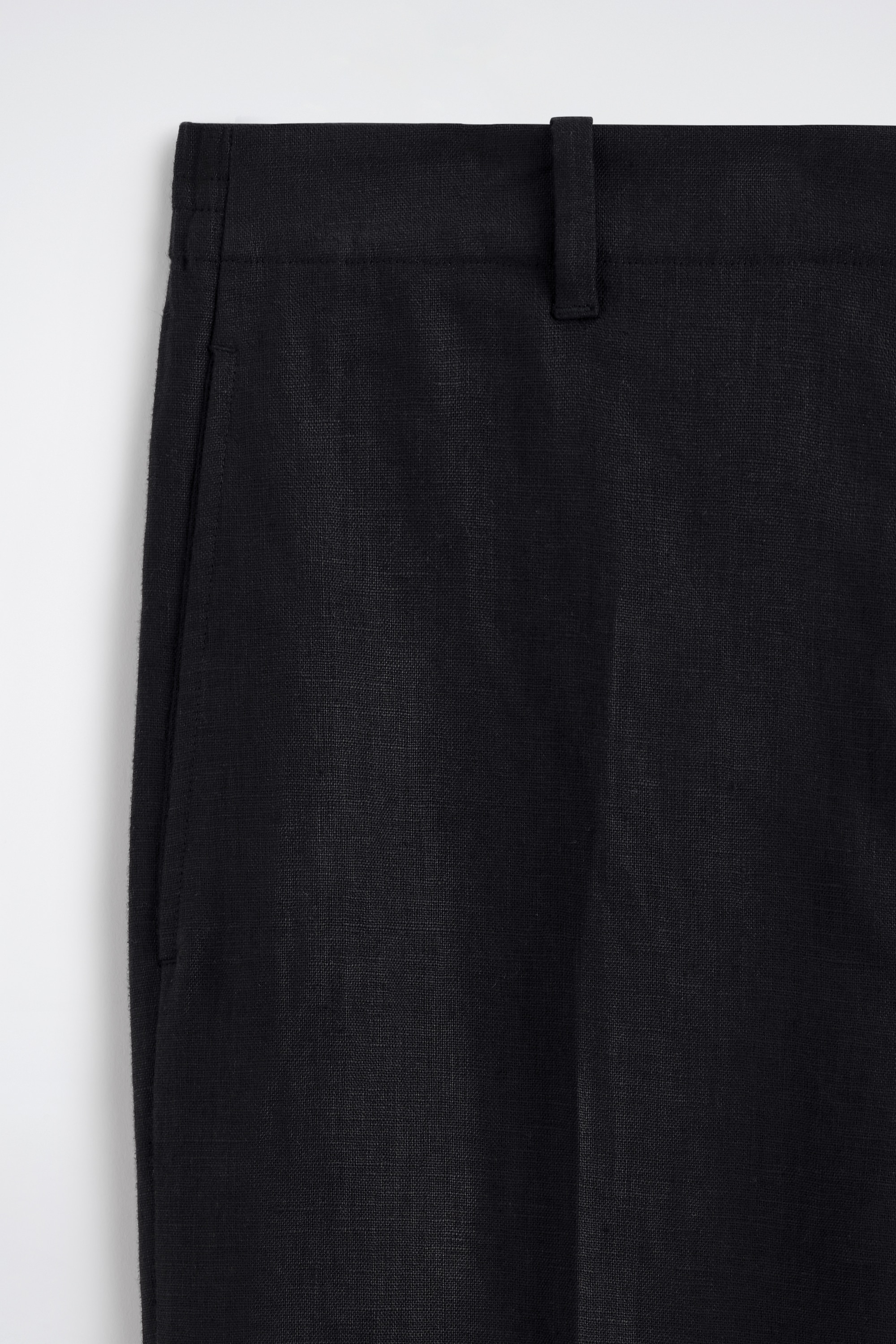 LINEN RELAXED-FIT STRAIGHT-LEG TROUSERS