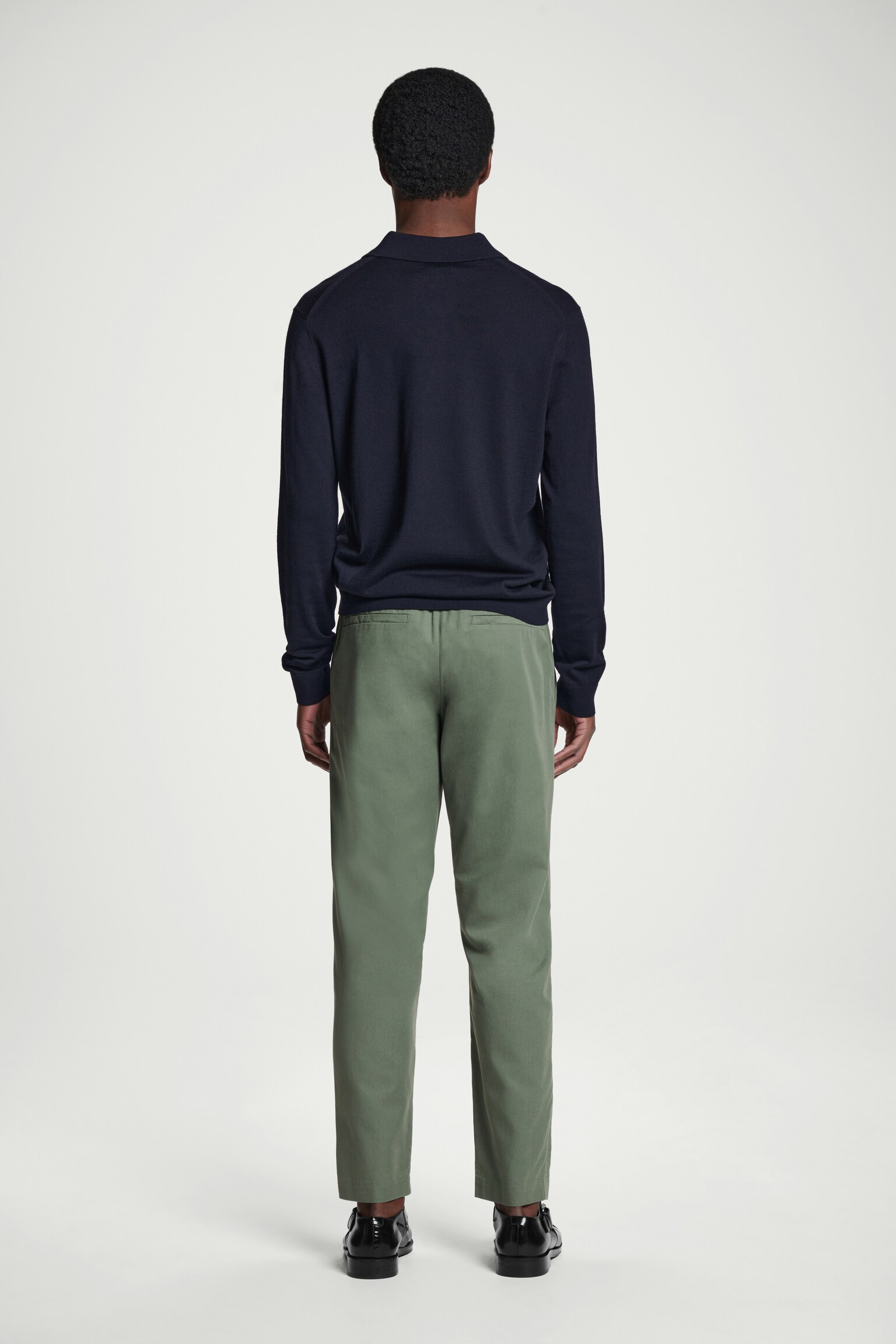 PANTALON FUSELÉ EN SERGÉ - VERT/NOIR/BEIGE - 5
